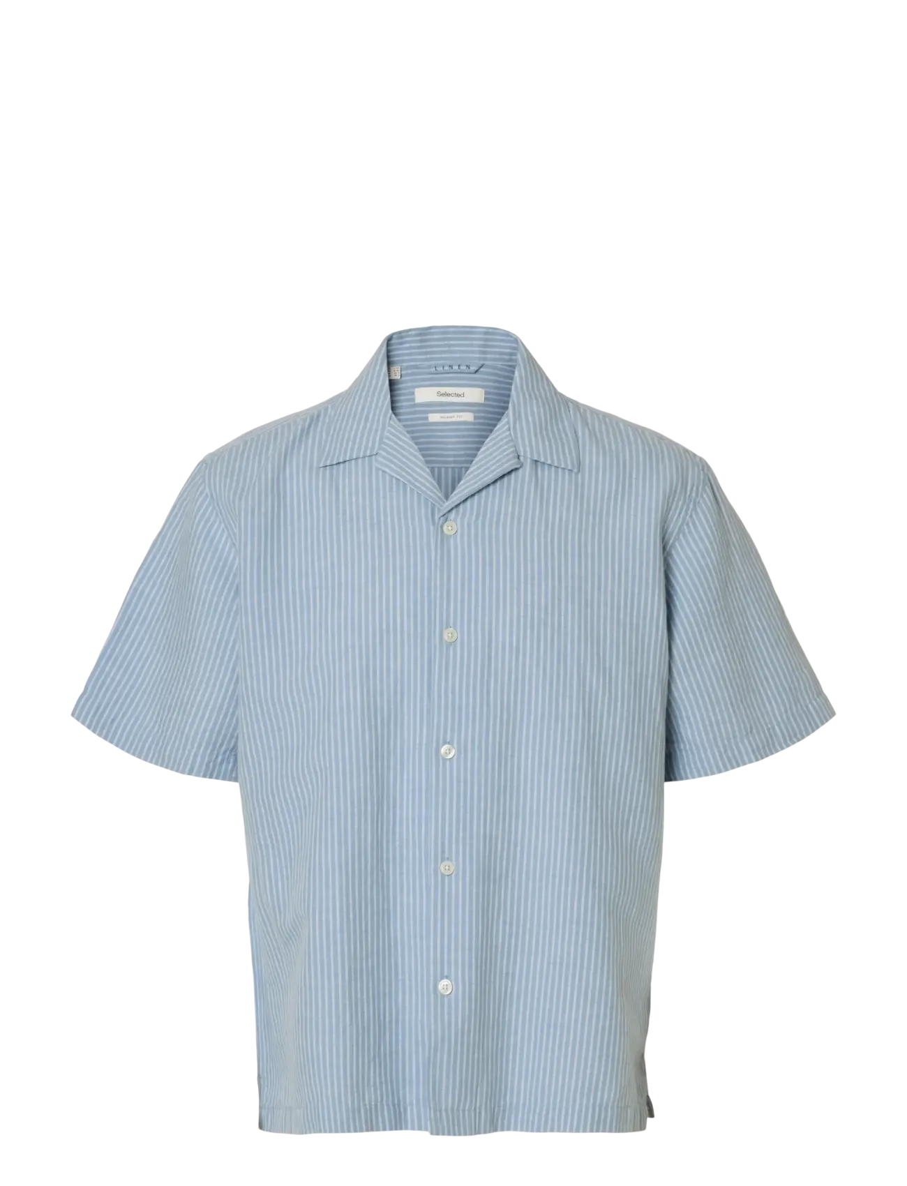 Selected SLMRLXCLAY LINENBLEND SS SHIRT RES NOOS - Kleidung - DUSTY BLUE / blue