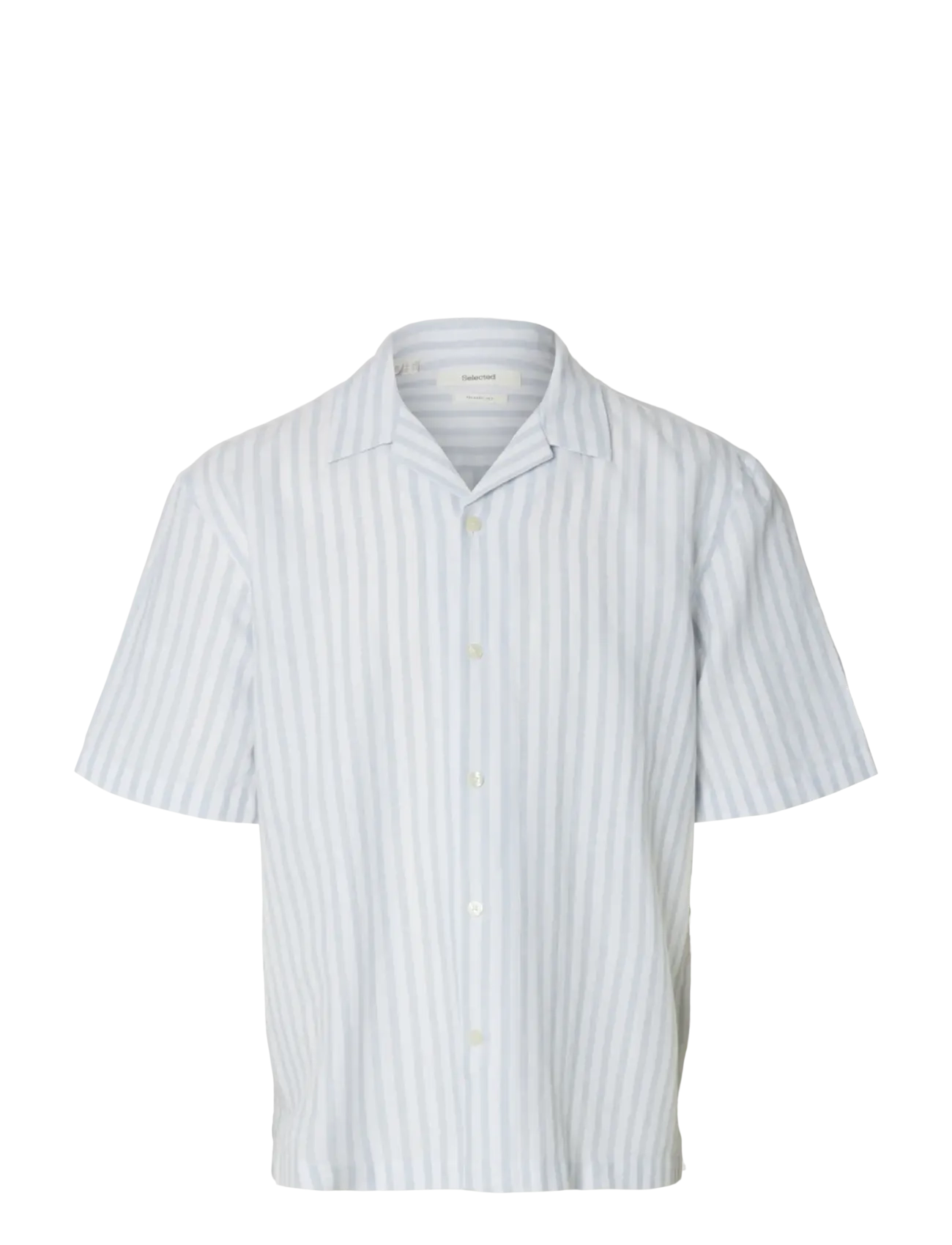 Selected SLMRLXCLAY LINENBLEND SS SHIRT RES NOOS - Avslappede skjorter - DUSTY BLUE / blue