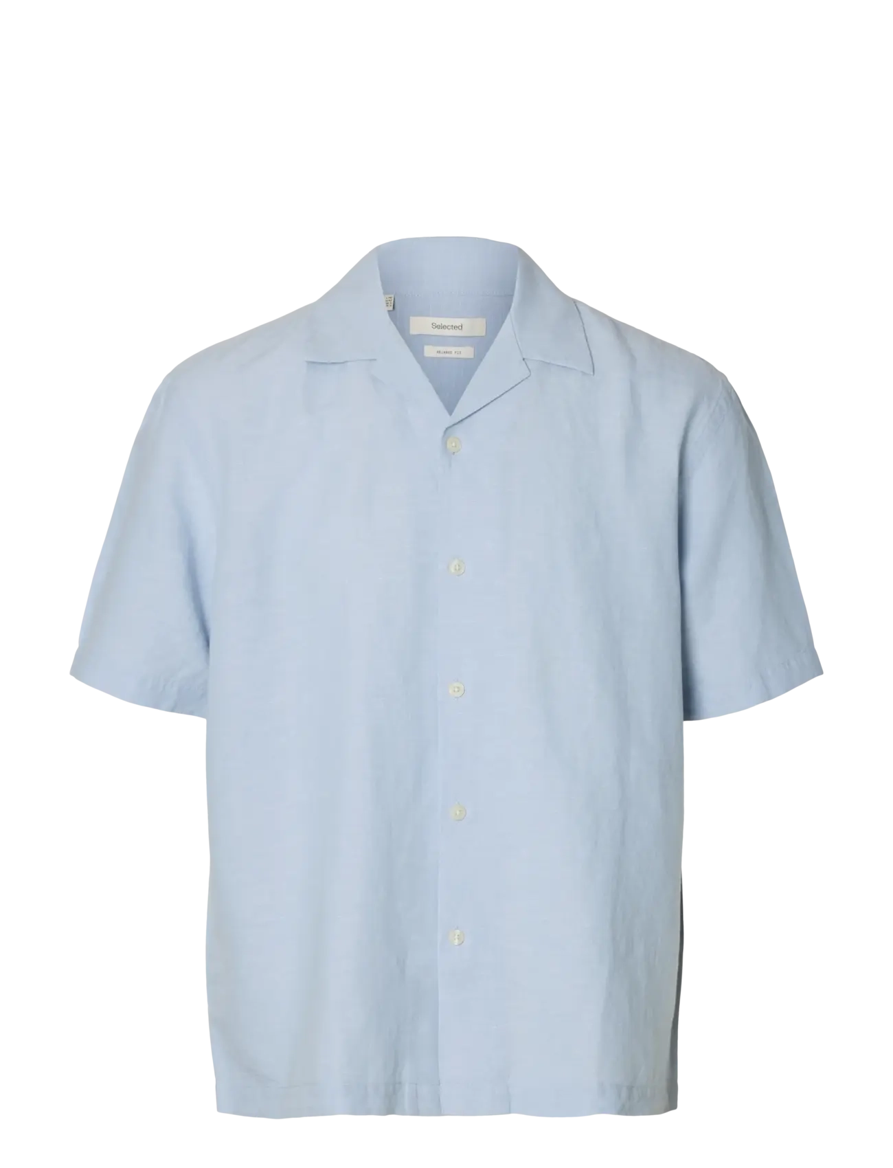 Selected SLMRLXCLAY LINENBLEND SS SHIRT RES NOOS - Kleidung - DUSTY BLUE / blue