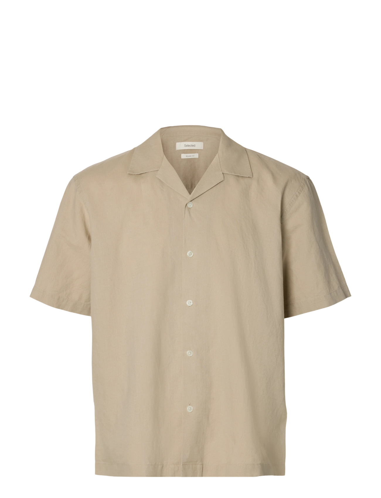 Selected - SLMRLXCLAY LINENBLEND SS SHIRT RES NOOS - linased särgid - pure cashmere - 1