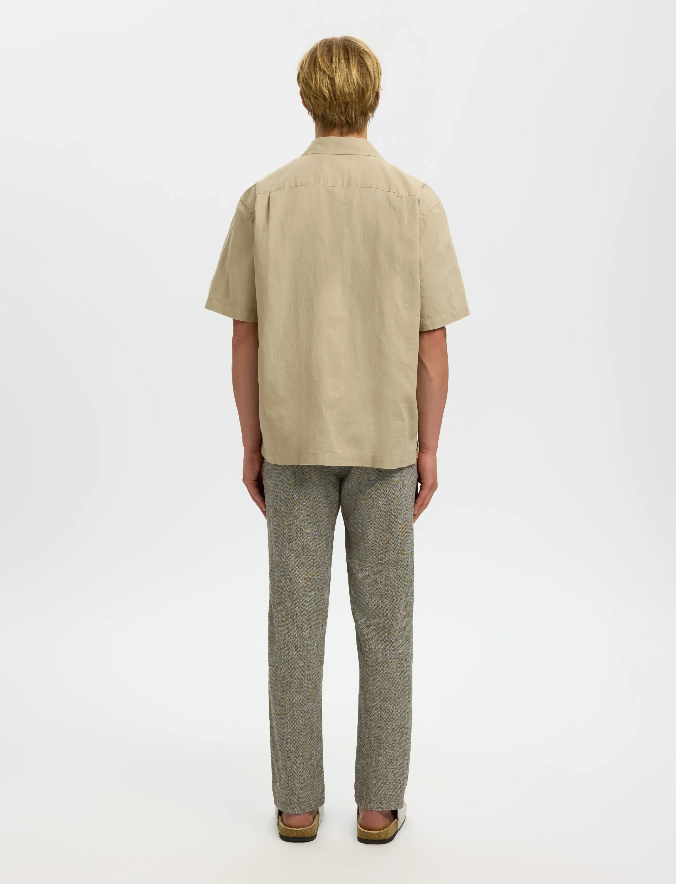 Selected - SLMRLXCLAY LINENBLEND SS SHIRT RES NOOS - hørskjorter - pure cashmere - 2