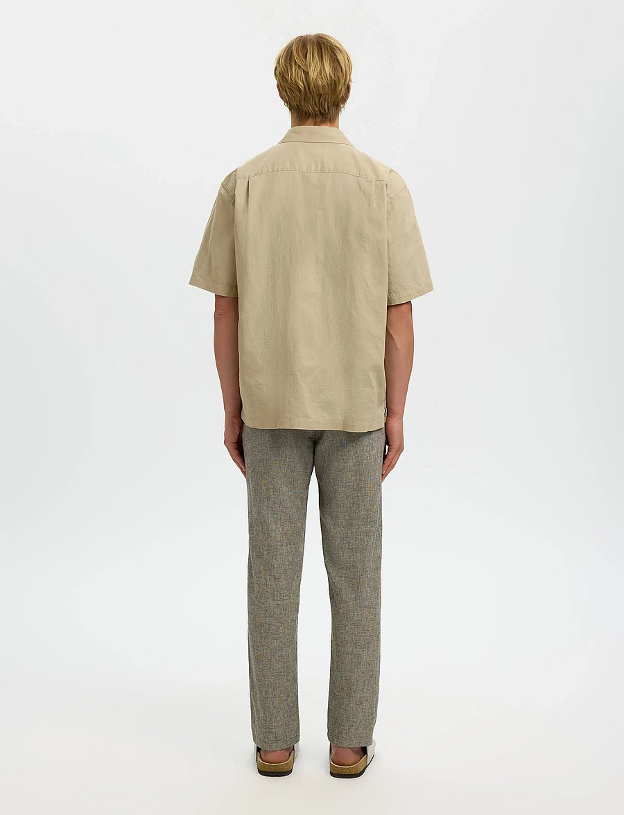 Selected - SLMRLXCLAY LINENBLEND SS SHIRT RES NOOS - leinenhemden - pure cashmere - 2