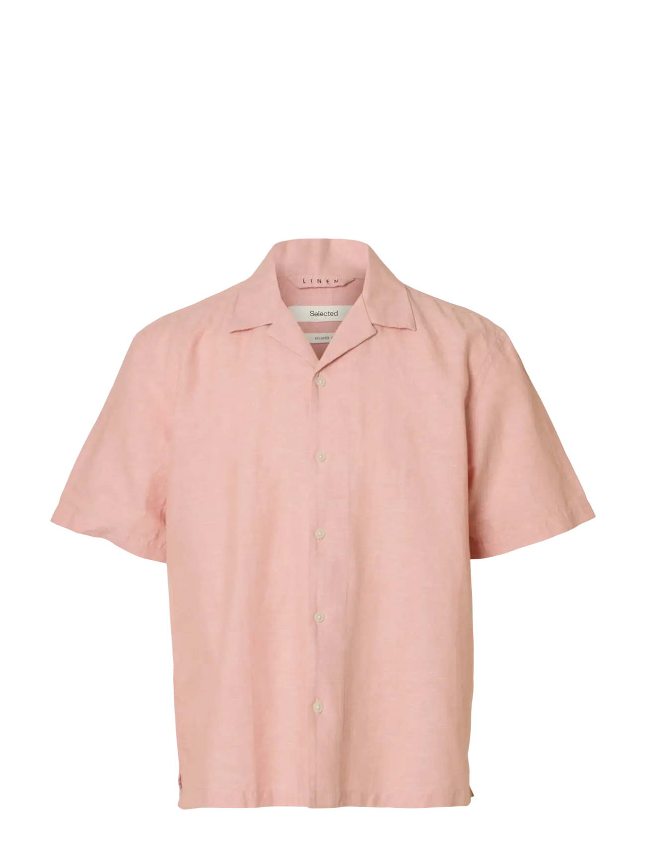 Selected SLMRLXCLAY LINENBLEND SS SHIRT RES NOOS - Skjorter - ROSE DAWN / pink/rose