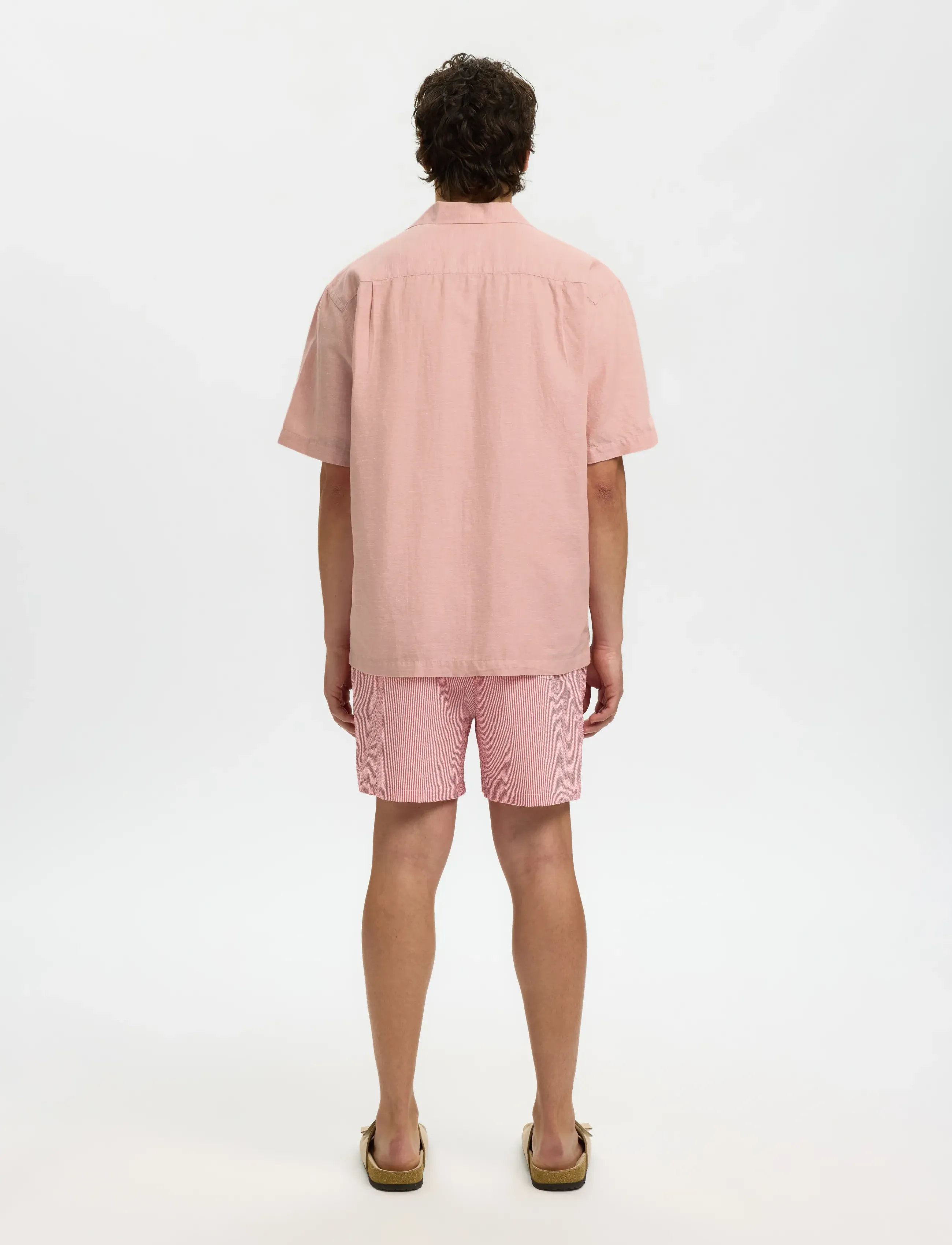 Selected - SLMRLXCLAY LINENBLEND SS SHIRT RES NOOS - hørskjorter - rose dawn - 2