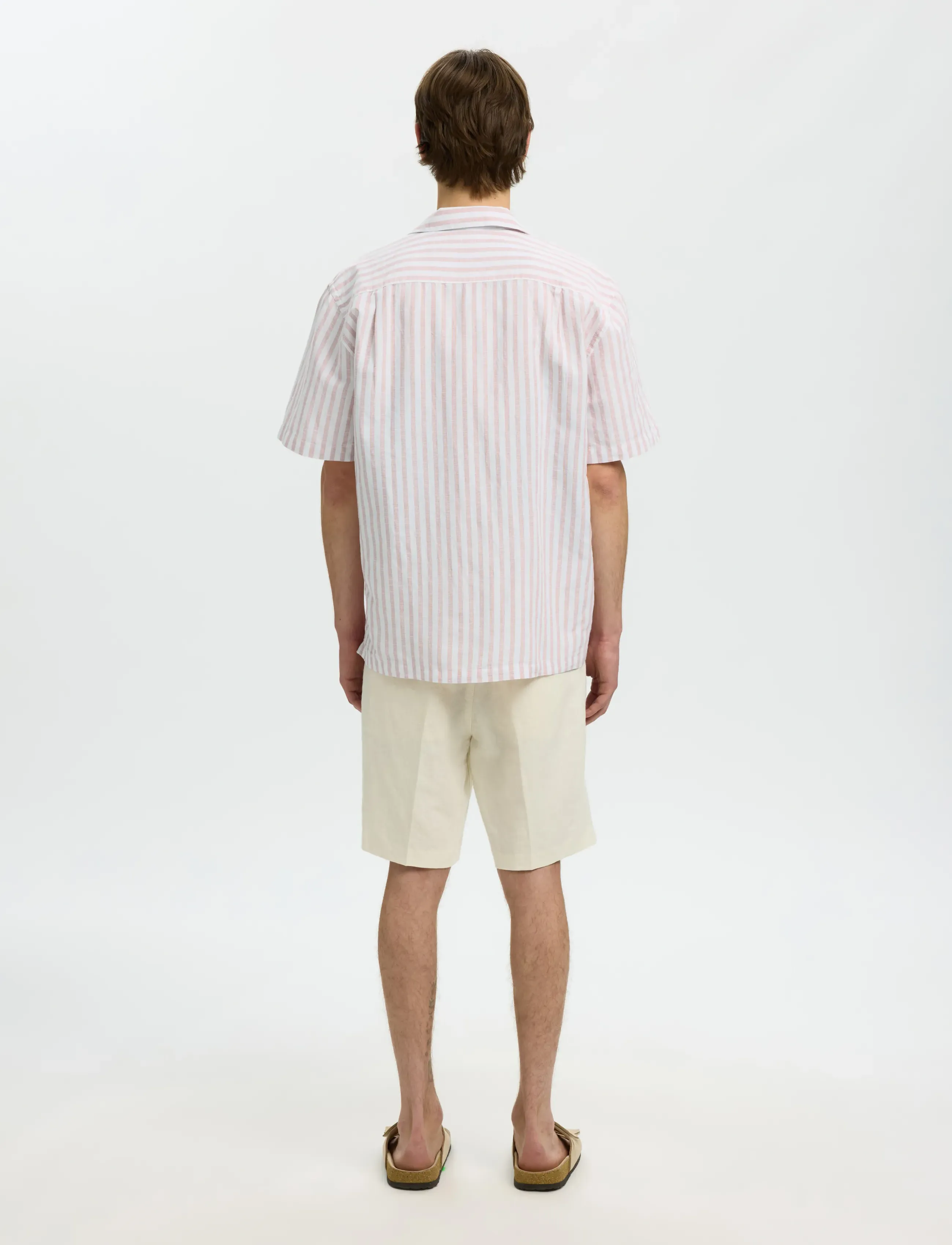 Selected - SLMRLXCLAY LINENBLEND SS SHIRT RES NOOS - hørskjorter - rose dawn - 2
