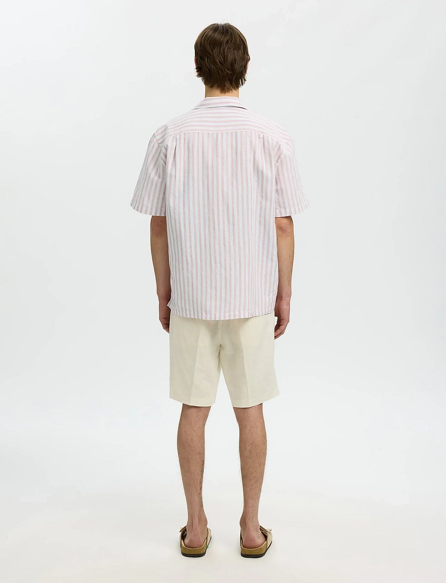 Selected - SLMRLXCLAY LINENBLEND SS SHIRT RES NOOS - linen shirts - rose dawn - 2