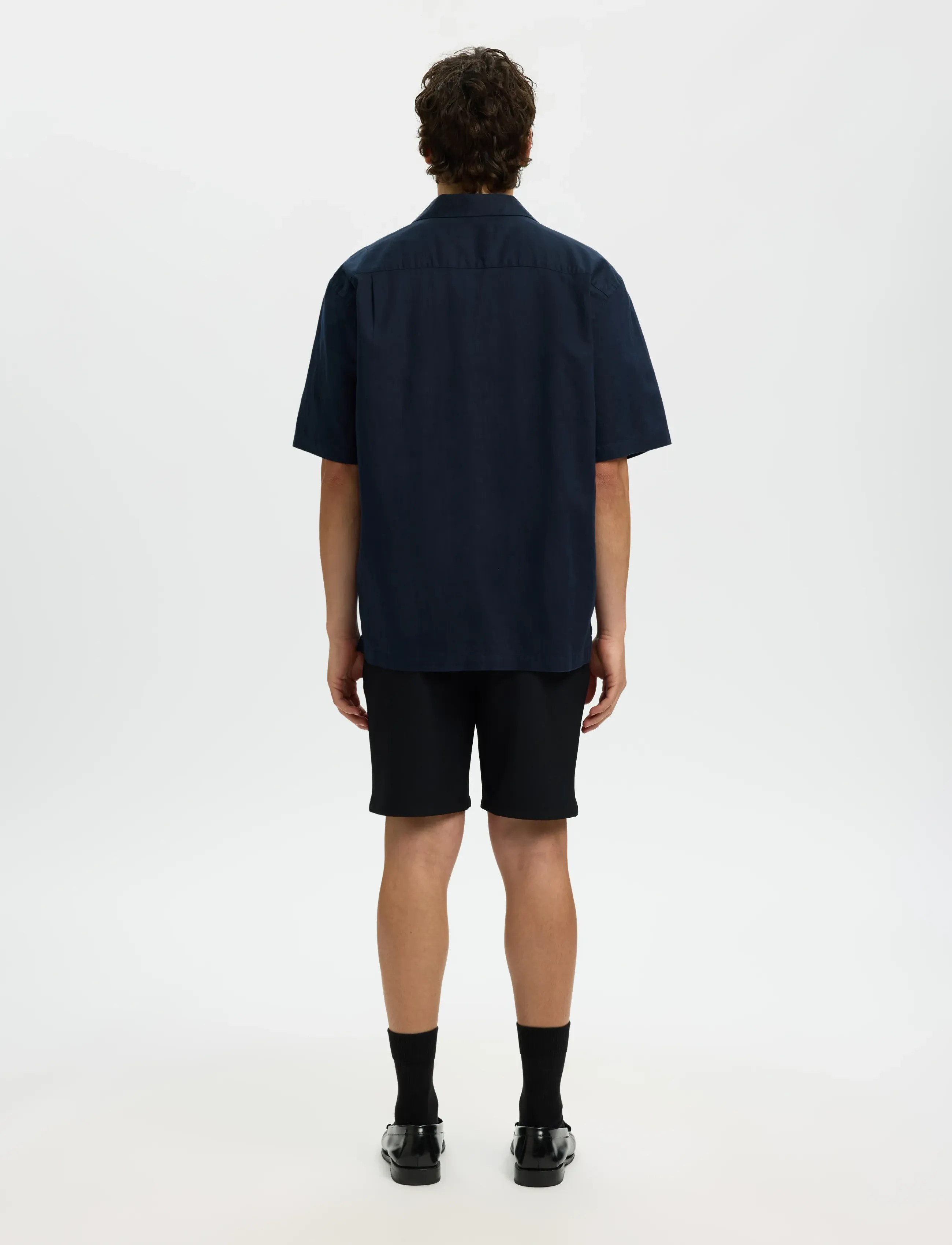 Selected - SLMRLXCLAY LINENBLEND SS SHIRT RES NOOS - chemises de lin - sky captain - 2