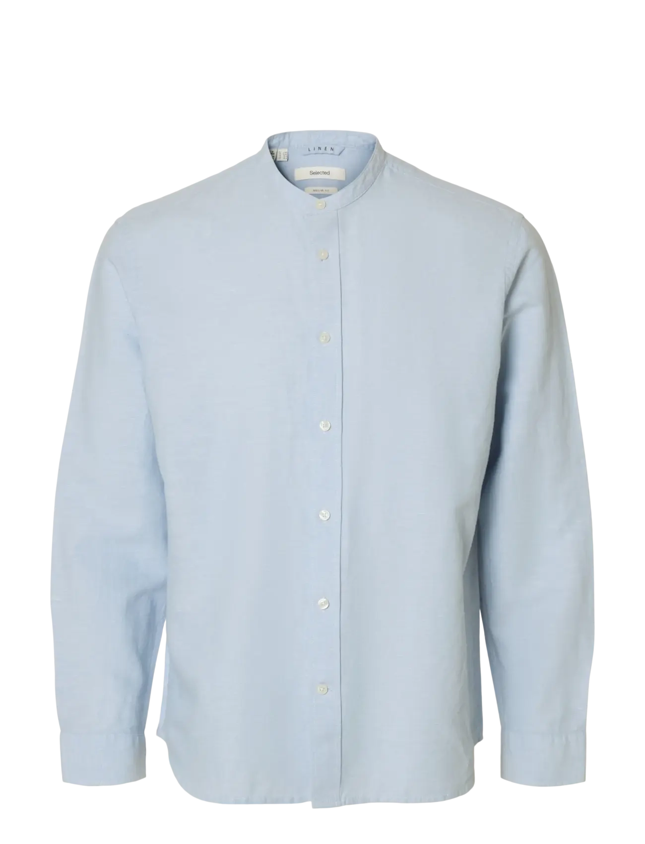 Selected SLMREGCLAY LINENBLEND LS SHIRT BAND NOOS - Skjorter - DUSTY BLUE / blue