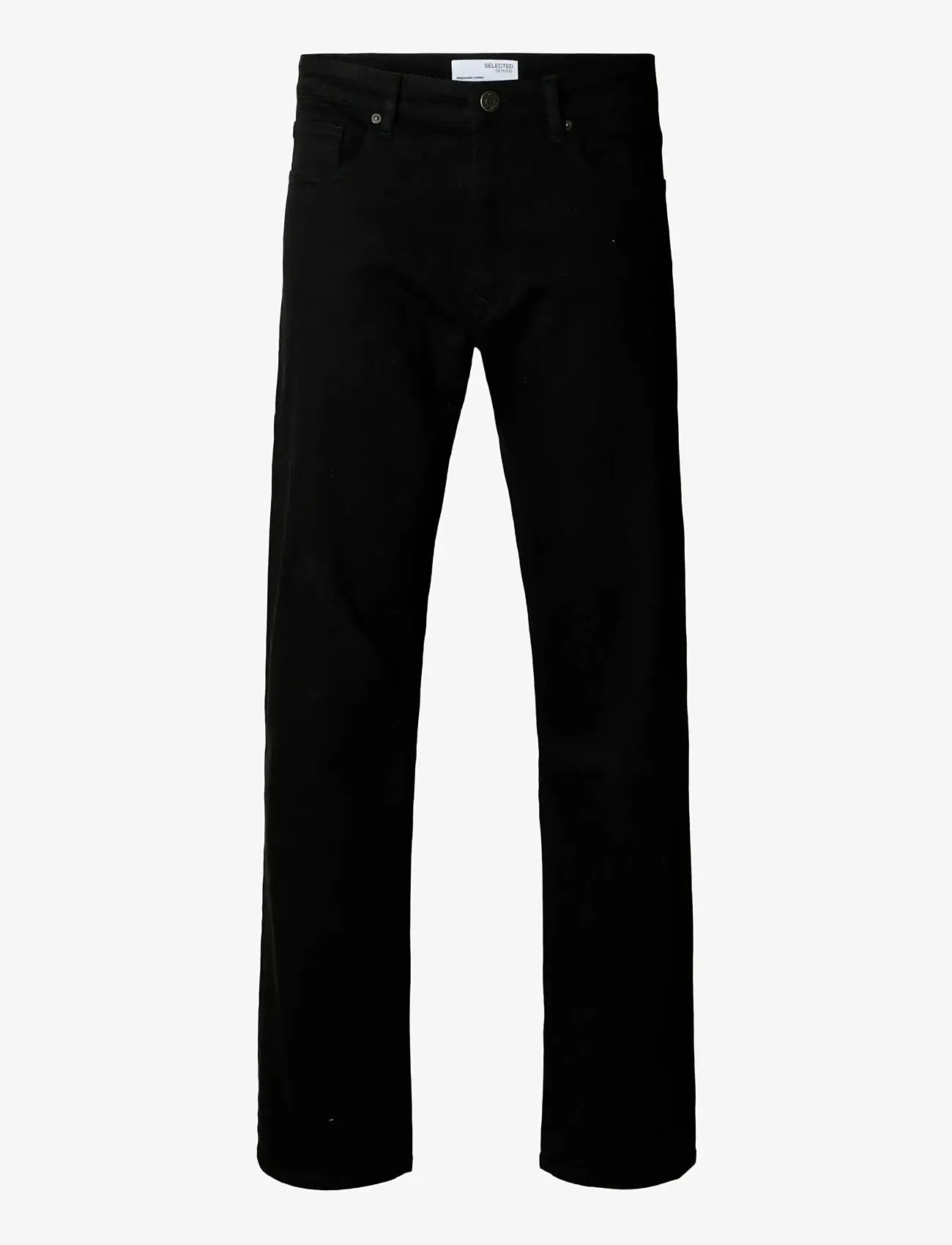 Selected - SLH196-STRAIGHT BEN STAY BLACK 600 JEANS - bukser & jeans - black denim - 0