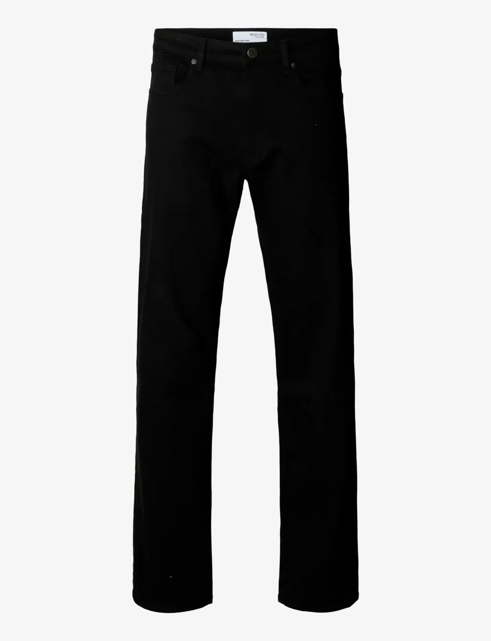 Selected - SLH196-STRAIGHT BEN STAY BLACK 600 JEANS - regular jeans - black denim - 1