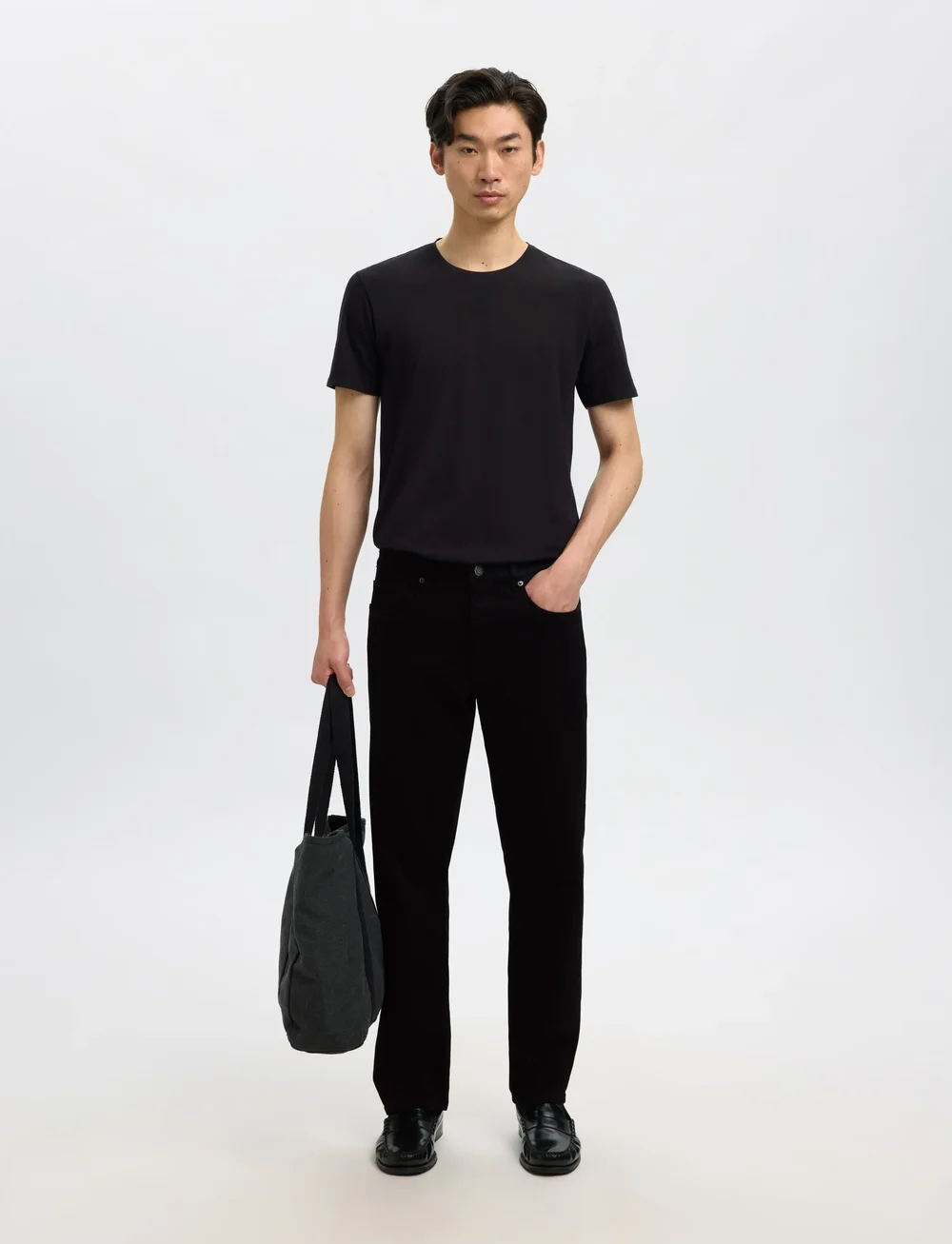 Selected - SLH196-STRAIGHT BEN STAY BLACK 600 JEANS - regular jeans - black denim - 5