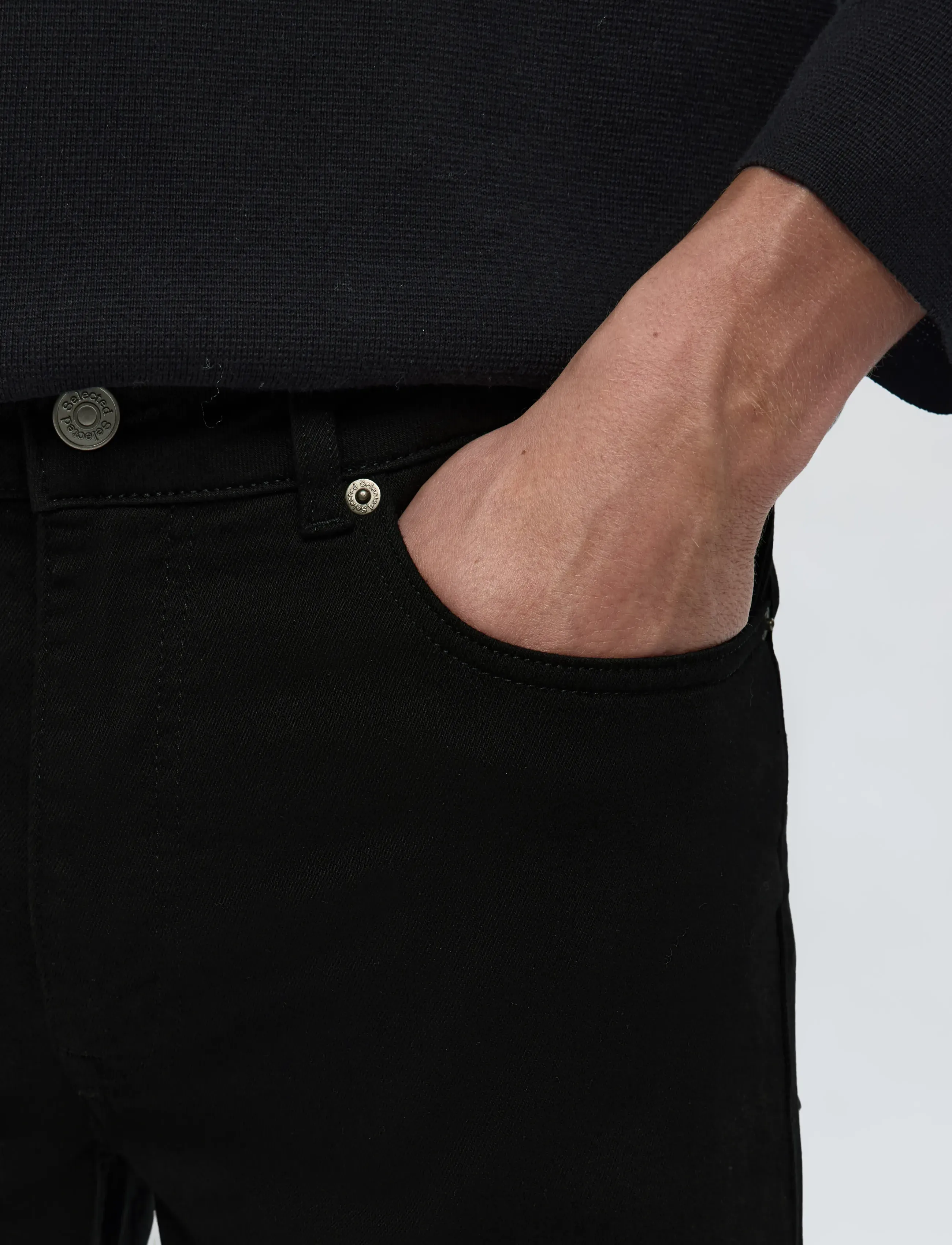Selected - SLH175-SLIM BEN STAY BLACK 600 JEANS - slim jeans - black denim - 5