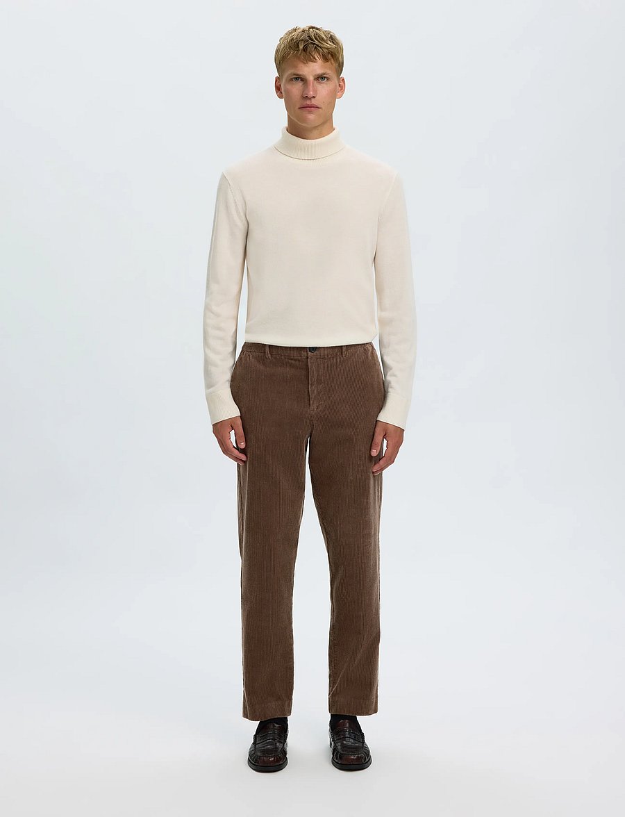 Selected - SLM190-REG TAPE LEROY KRIS CORD PNT NOOS - chocolate chip - 3