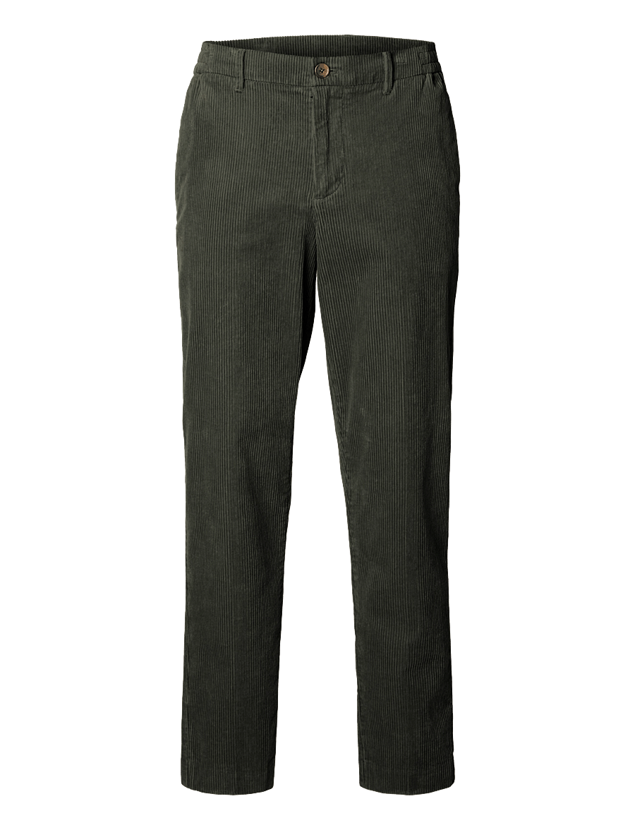 Selected - SLM190-REG TAPE LEROY KRIS CORD PNT NOOS - casual bukser - forest night - 1