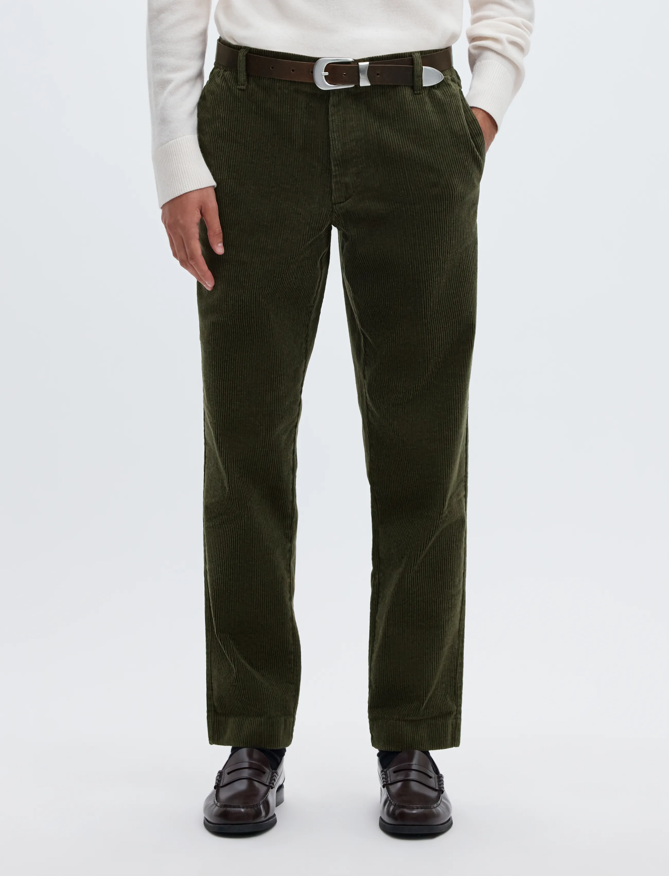 Selected SLM190-REG TAPE LEROY KRIS CORD PNT NOOS - Casual trousers - FOREST NIGHT / khaki/green