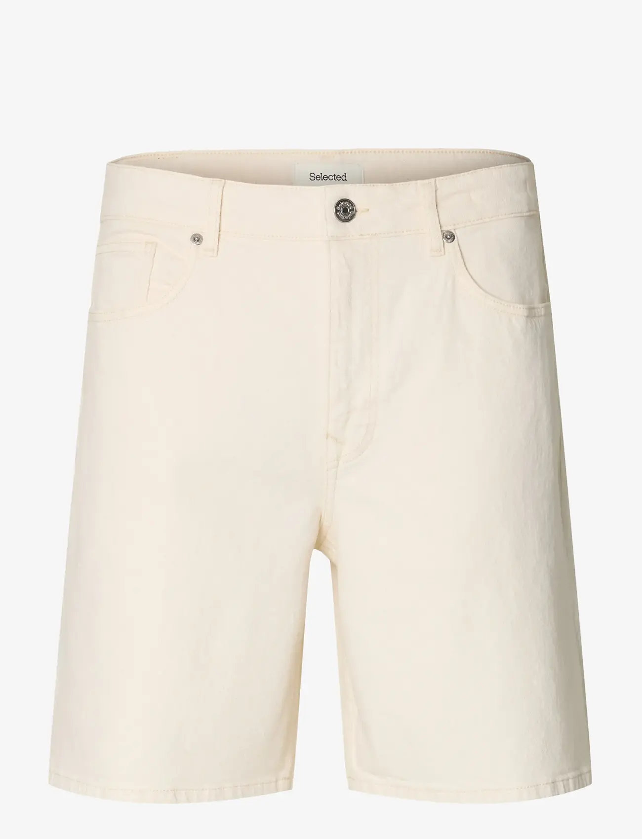 Selected - SLHLOOSE ALEX SUMMER ECRU 611 DNM SHORTS - lühikesed teksapüksid - ecru - 1