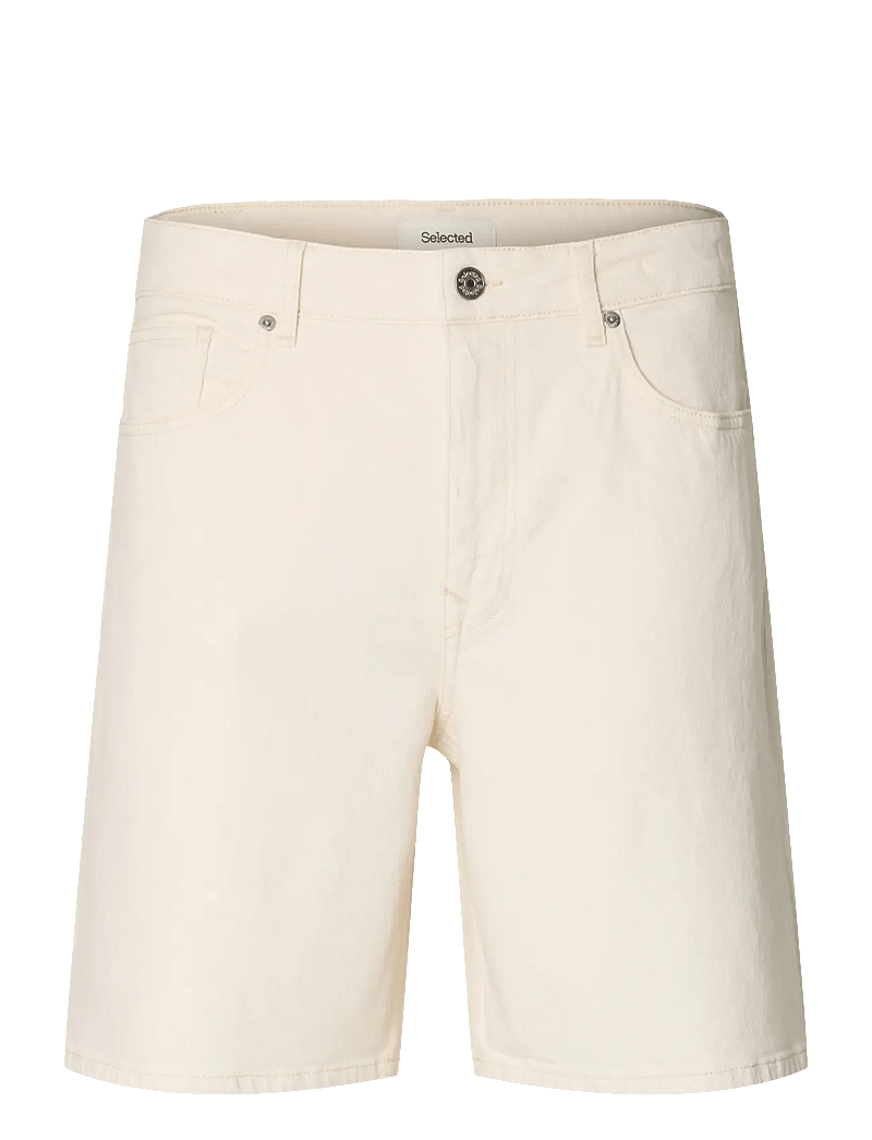 Selected - SLHLOOSE ALEX SUMMER ECRU 611 DNM SHORTS - lühikesed teksapüksid - ecru - 1