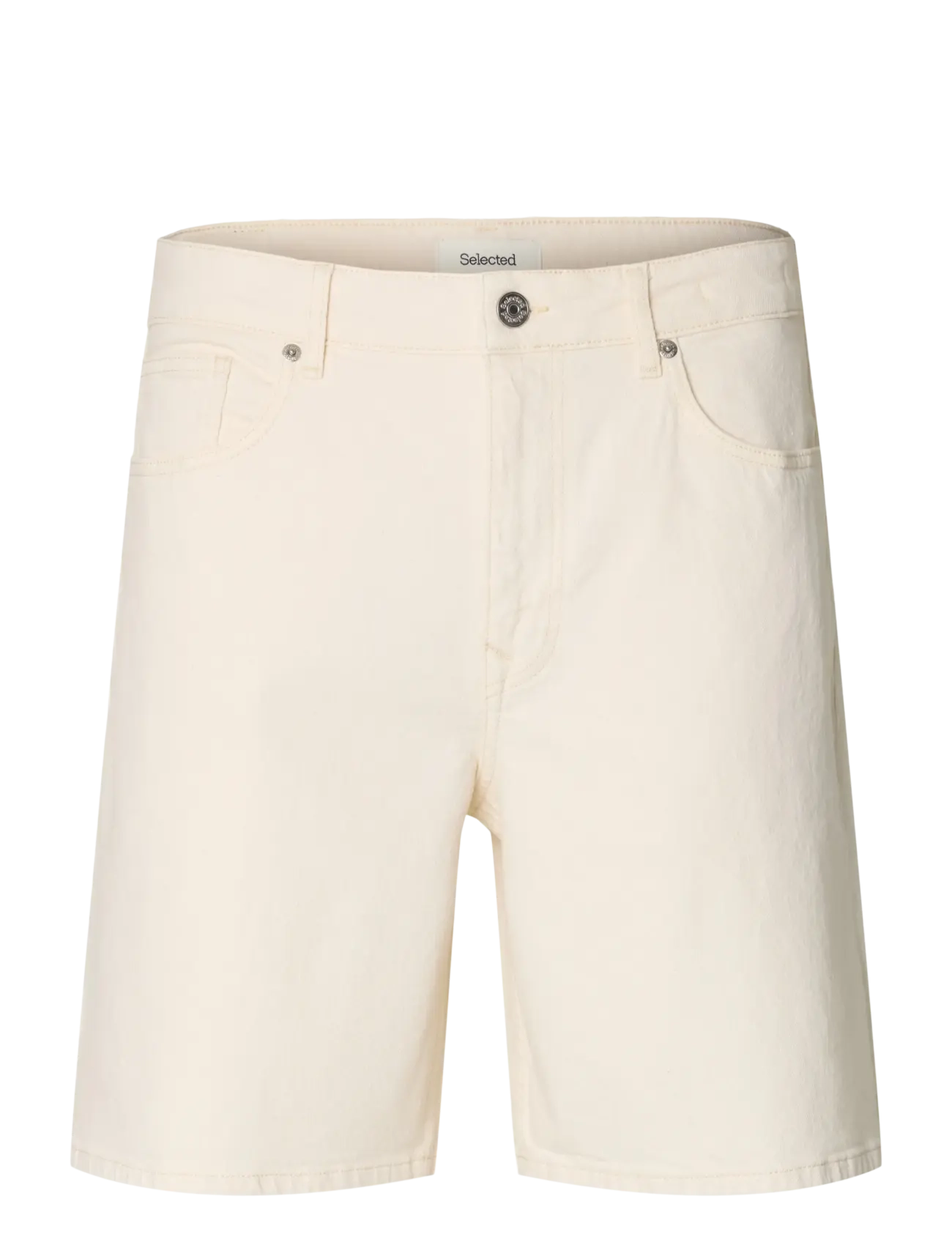 Selected SLHLOOSE ALEX SUMMER ECRU 611 DNM SHORTS - Shorts - ECRU / cream