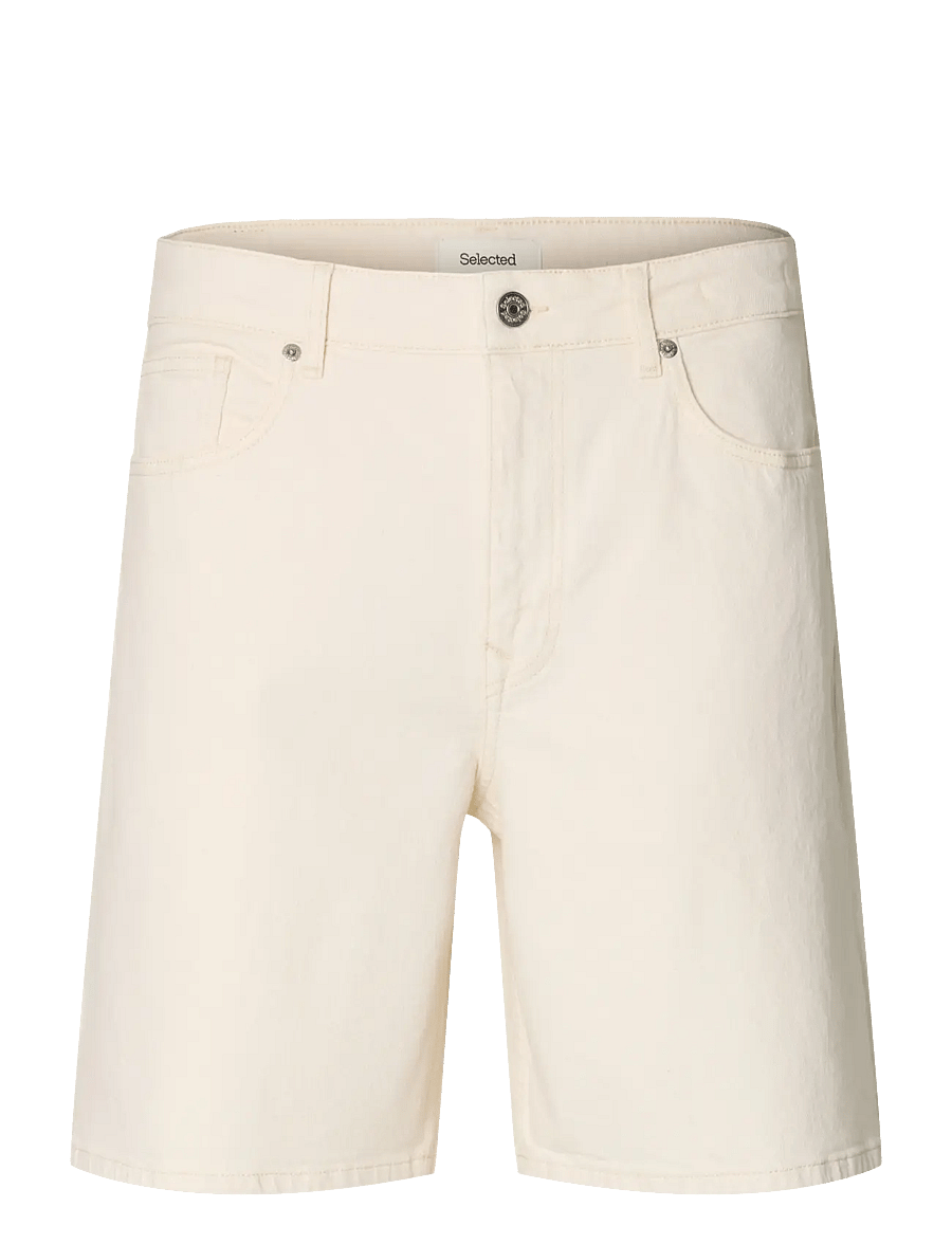 Selected - SLHLOOSE ALEX SUMMER ECRU 611 DNM SHORTS - jeansshorts - ecru - 1
