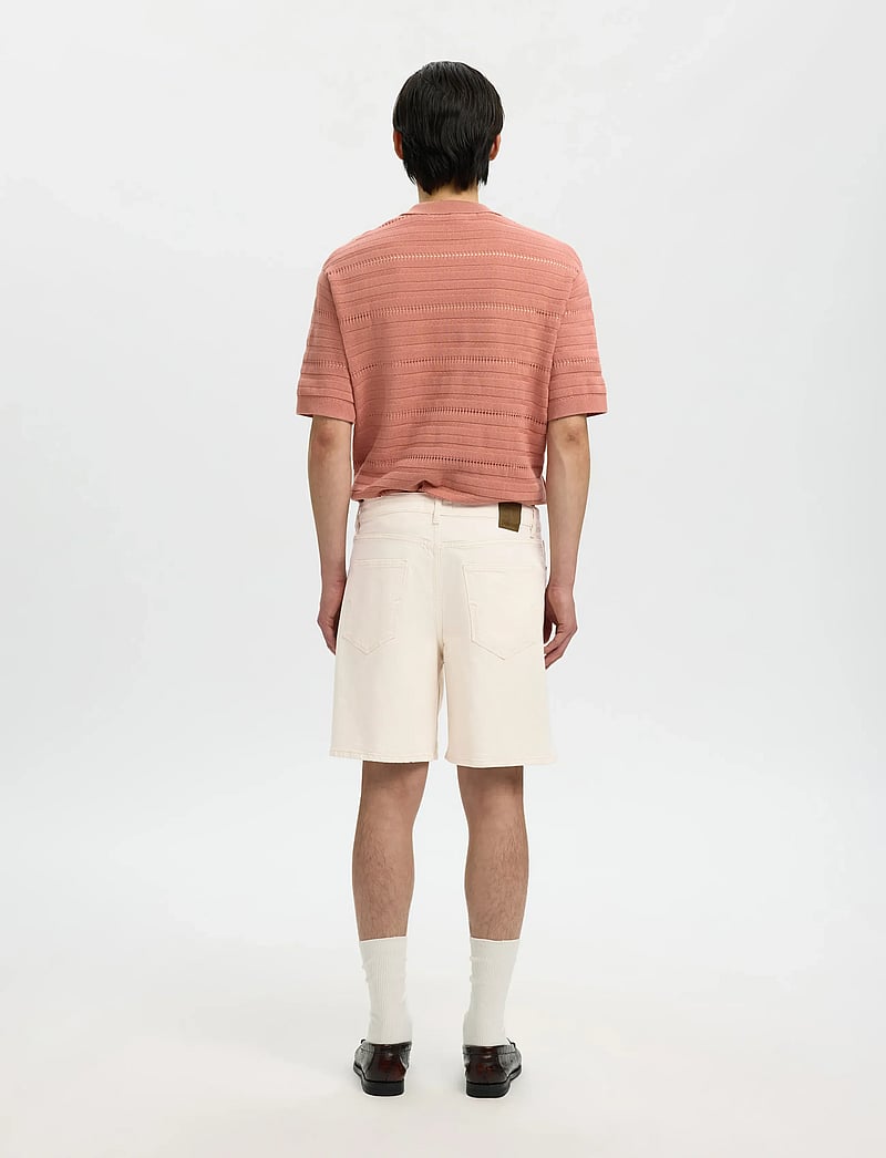 Selected - SLHLOOSE ALEX SUMMER ECRU 611 DNM SHORTS - lühikesed teksapüksid - ecru - 2
