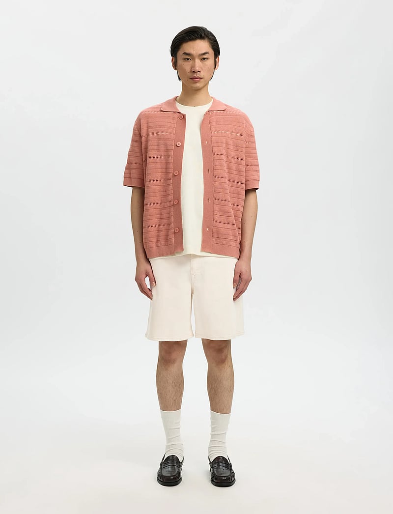 Selected - SLHLOOSE ALEX SUMMER ECRU 611 DNM SHORTS - lühikesed teksapüksid - ecru - 3