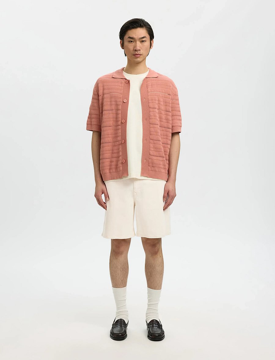 Selected - SLHLOOSE ALEX SUMMER ECRU 611 DNM SHORTS - jeansshorts - ecru - 3