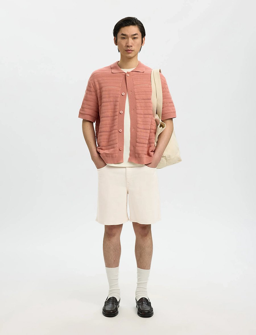Selected - SLHLOOSE ALEX SUMMER ECRU 611 DNM SHORTS - jeansshorts - ecru - 5