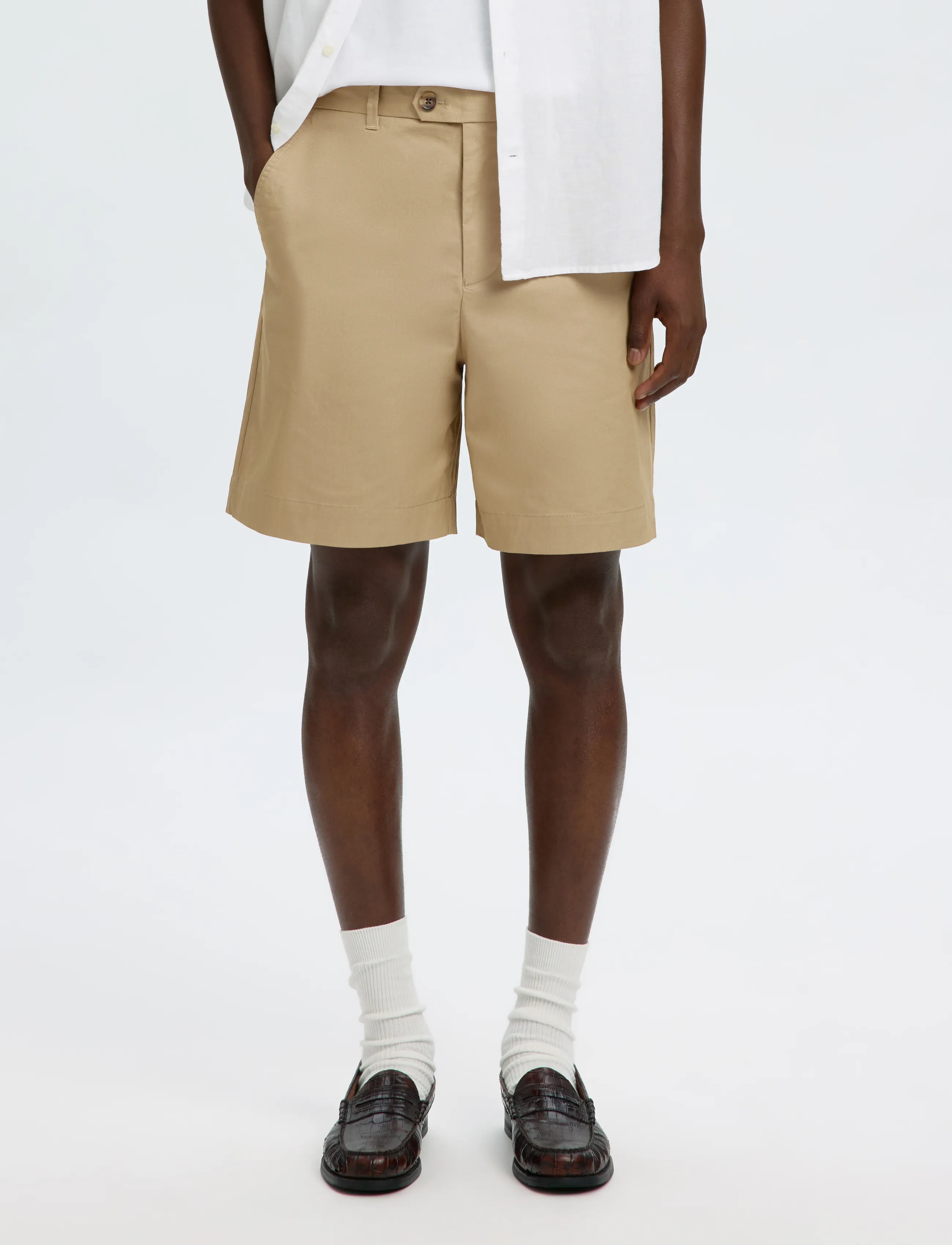 Selected Slhloose-Axel Jari Shorts, M, Beige, Shorts > Chinoshorts, Herre