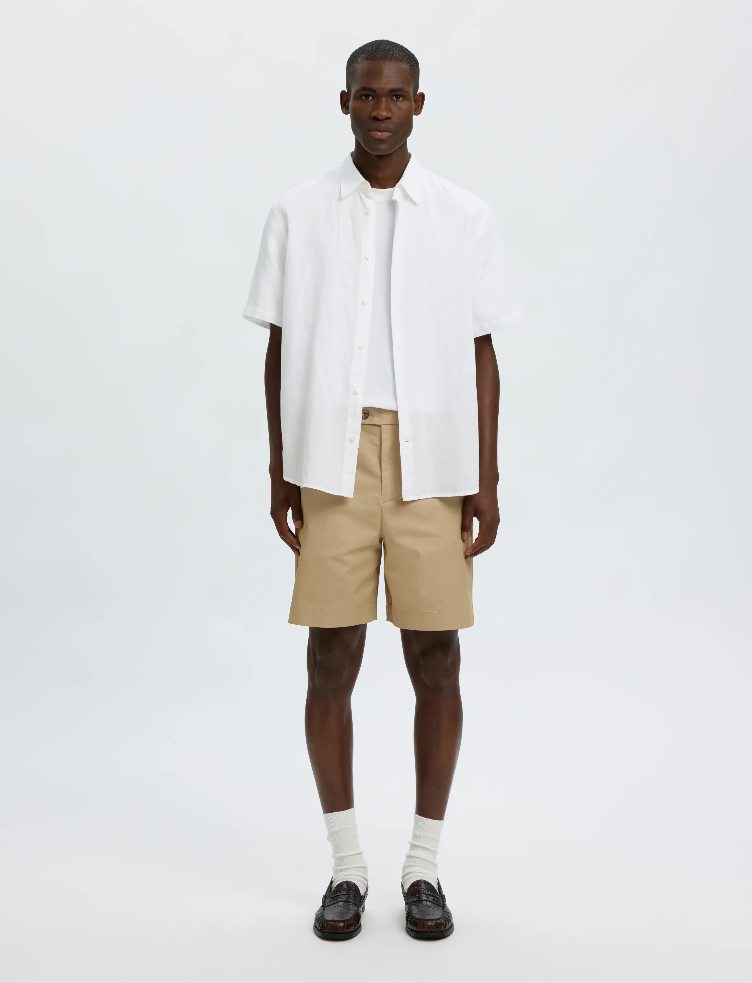 Selected - SLHLOOSE-AXEL JARI SHORTS - chinos shorts - chinchilla - 4
