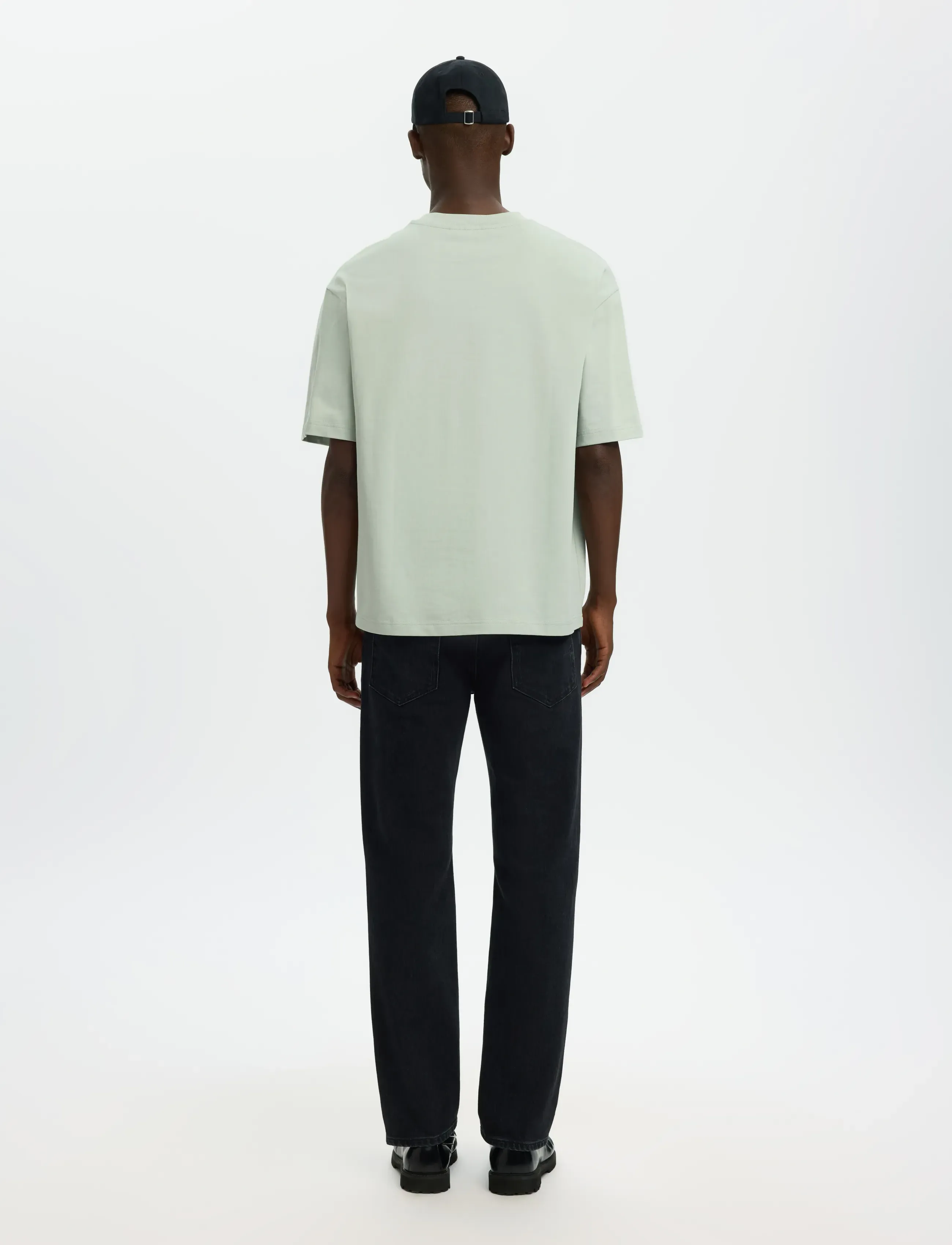 Selected - SLHRELAXASPEN 2-PLY SS O-NECK NOOS - kortærmede t-shirts - aqua gray - 2