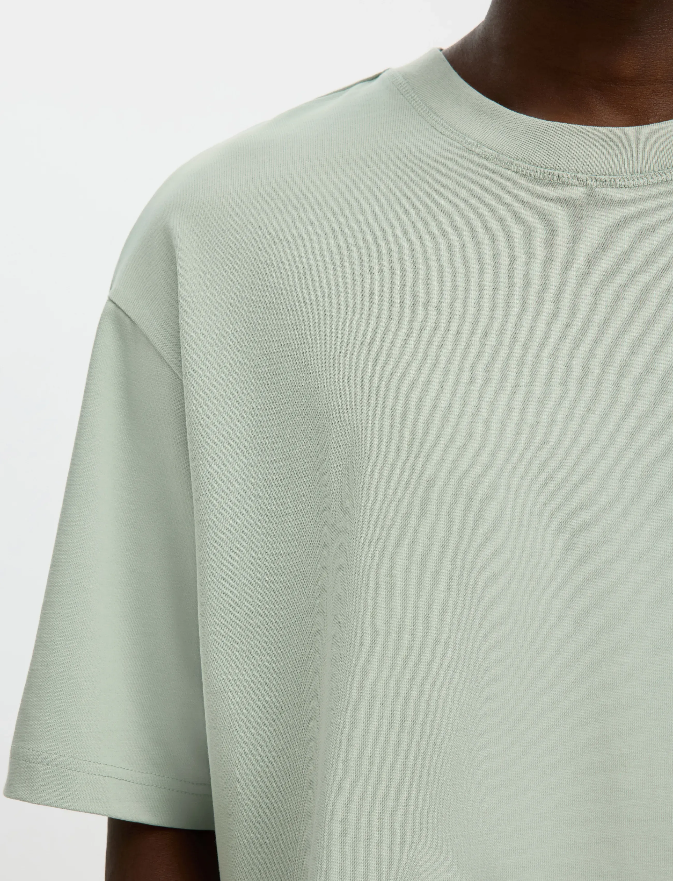 Selected - SLHRELAXASPEN 2-PLY SS O-NECK NOOS - kortærmede t-shirts - aqua gray - 5