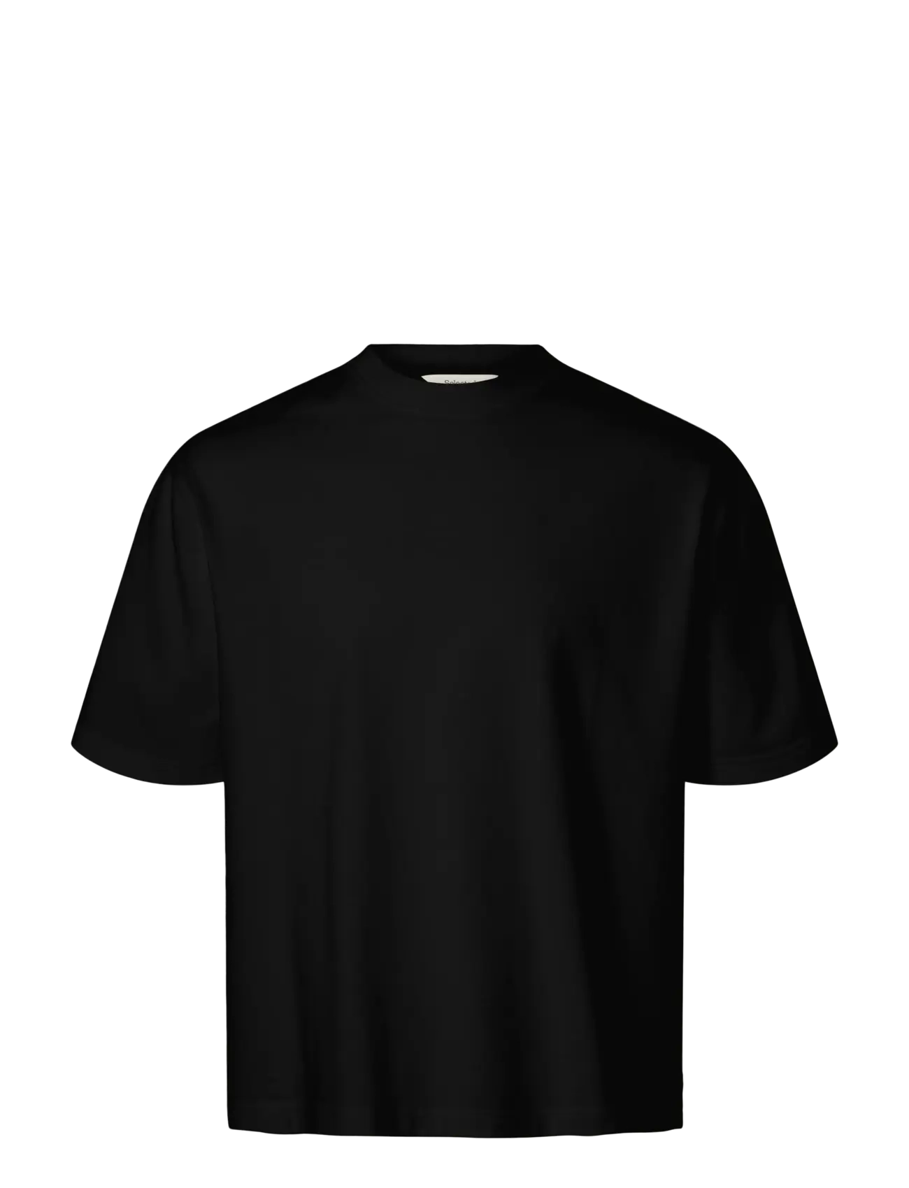 SLHRELAXASPEN 2-PLY SS O-NECK NOOS - BLACK