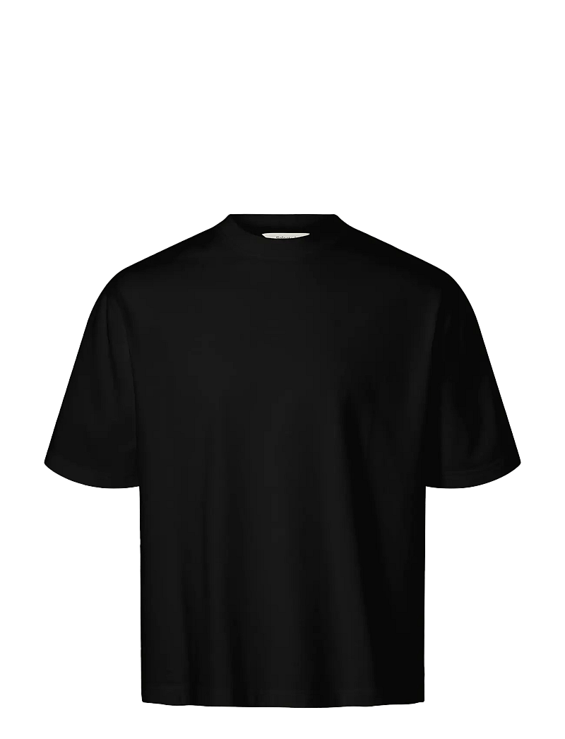 Selected - SLHRELAXASPEN 2-PLY SS O-NECK NOOS - kurzärmelig - black - 1