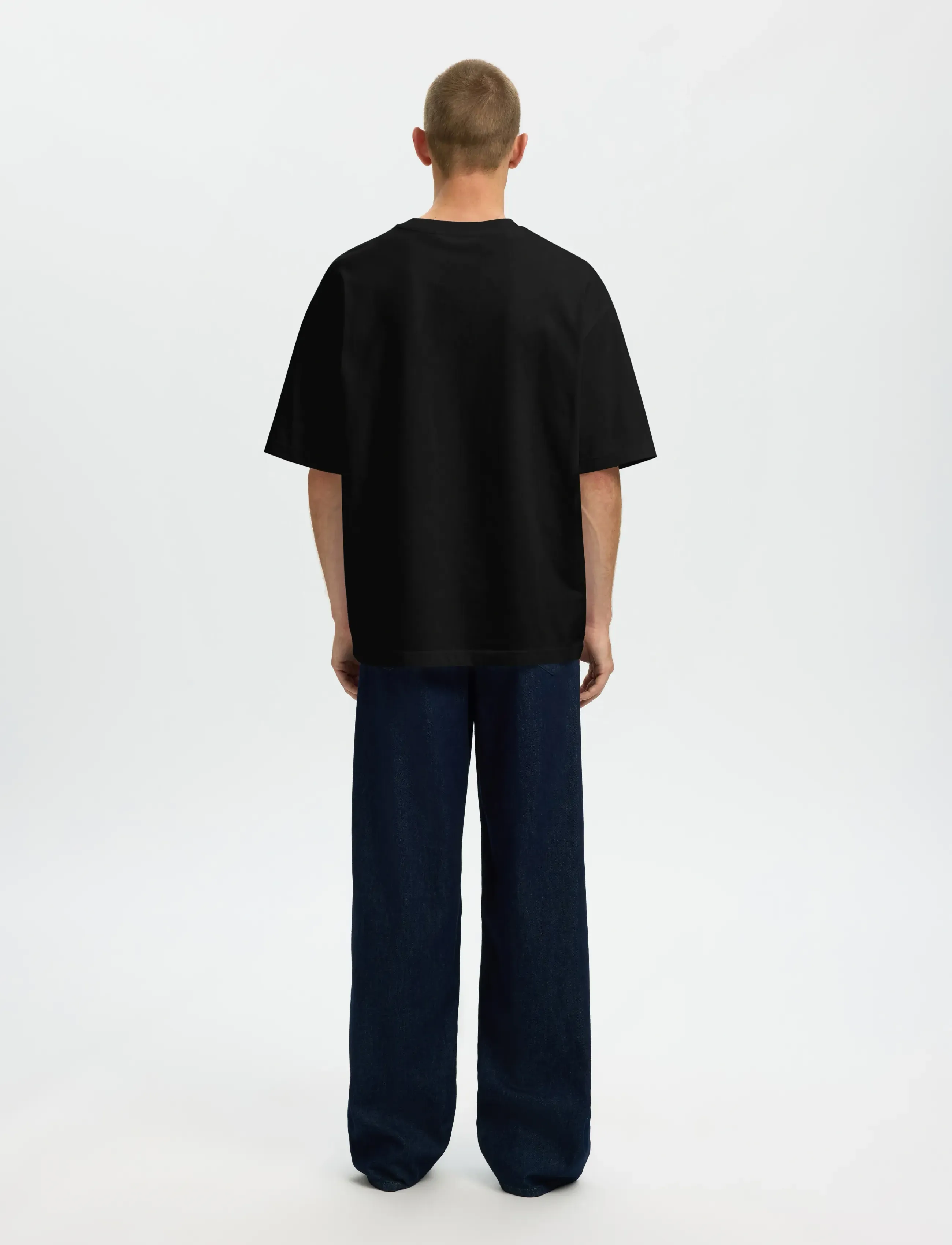 Selected - SLMRELAXASPEN 2-PLY SS O-NECK NOOS - kortærmede t-shirts - black - 2