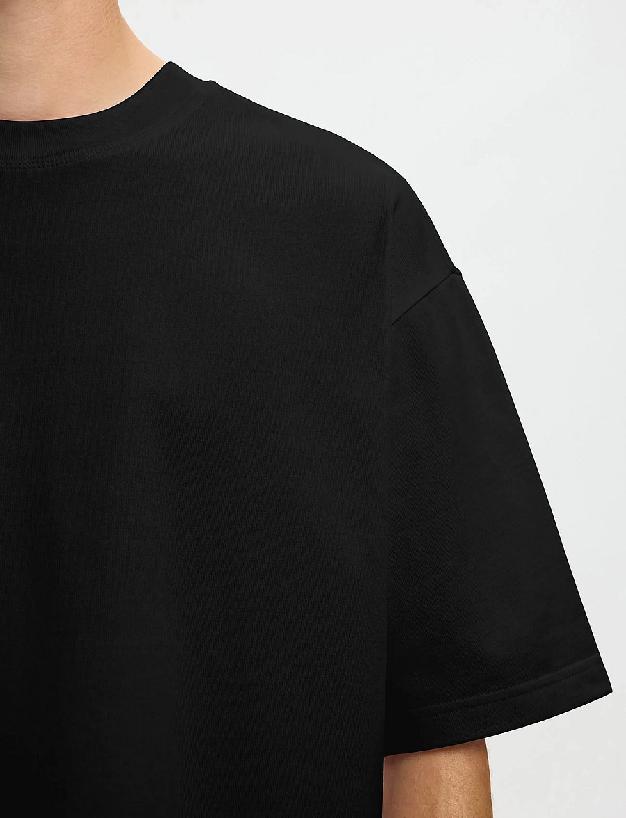 Selected - SLHRELAXASPEN 2-PLY SS O-NECK NOOS - kortærmede t-shirts - black - 4