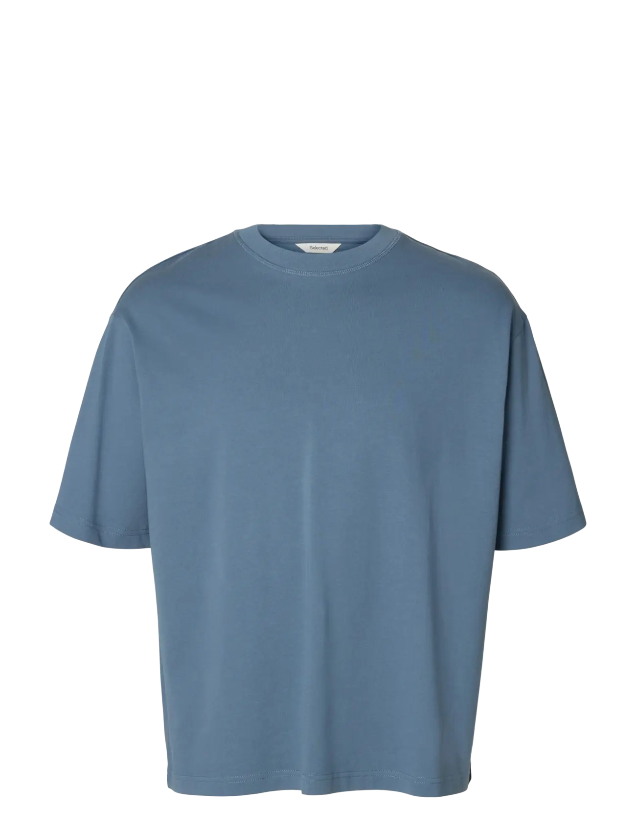 SLHRELAXASPEN 2-PLY SS O-NECK NOOS - BLUE MIRAGE