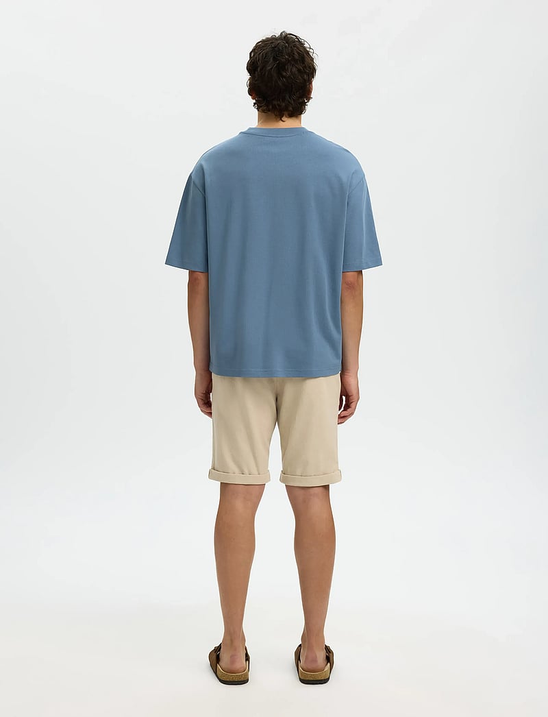 Selected - SLHRELAXASPEN 2-PLY SS O-NECK NOOS - kortærmede t-shirts - blue mirage - 2