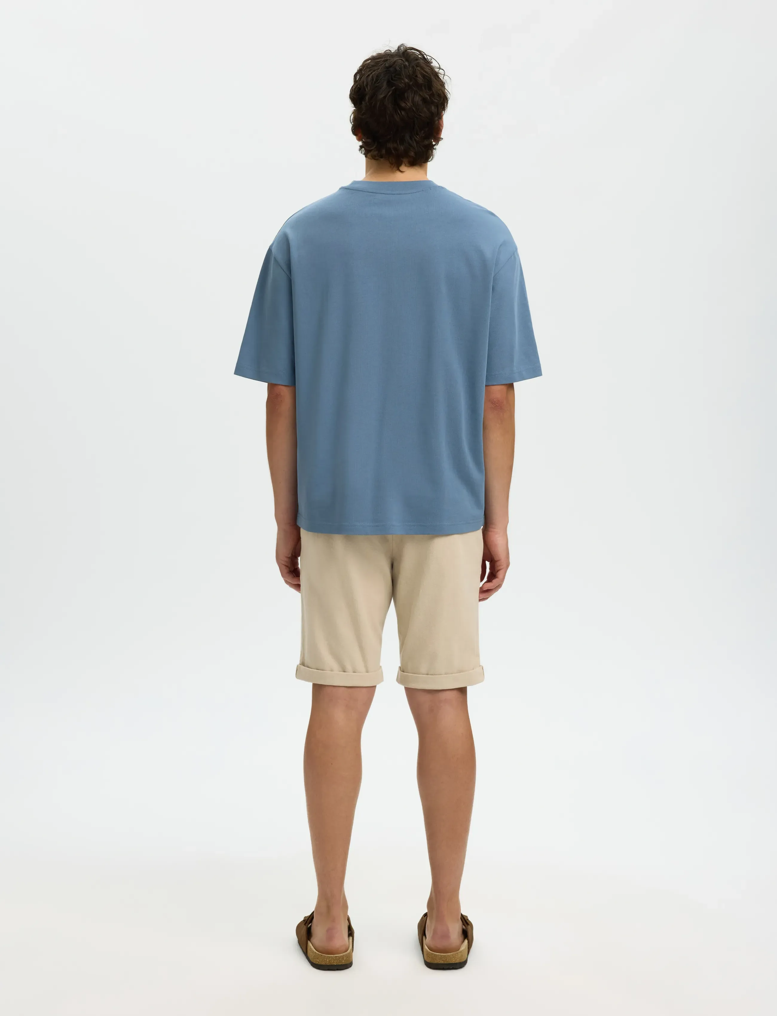 Selected - SLMRELAXASPEN 2-PLY SS O-NECK NOOS - kortærmede t-shirts - blue mirage - 2