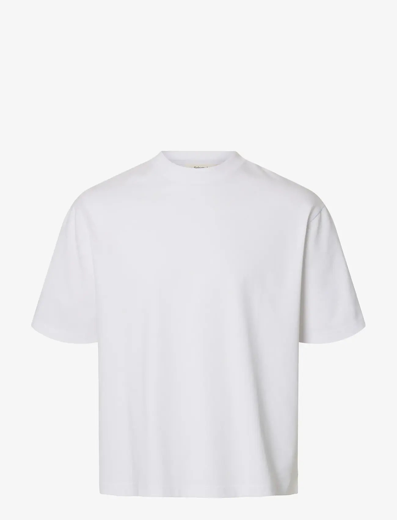 Selected - SLHRELAXASPEN 2-PLY SS O-NECK NOOS - kortärmade t-shirts - bright white - 1