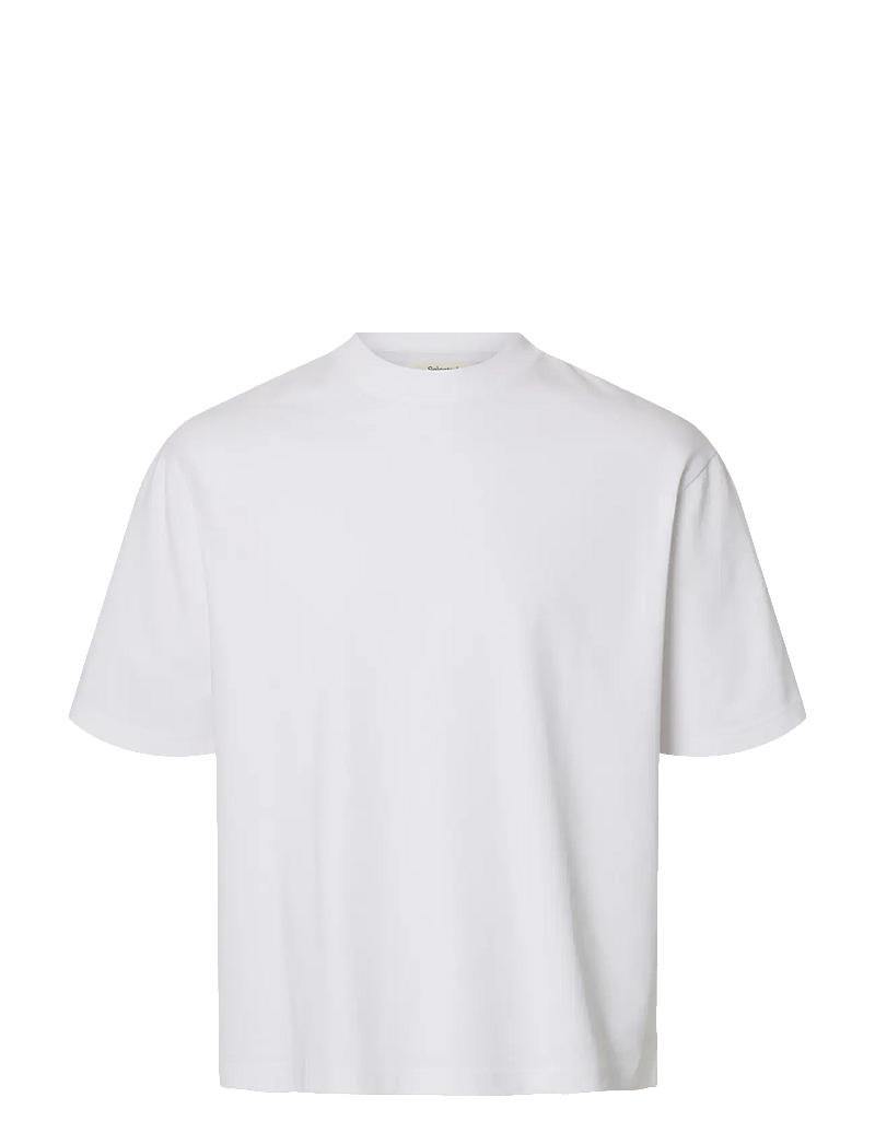 Selected - SLHRELAXASPEN 2-PLY SS O-NECK NOOS - kortärmade t-shirts - bright white - 1
