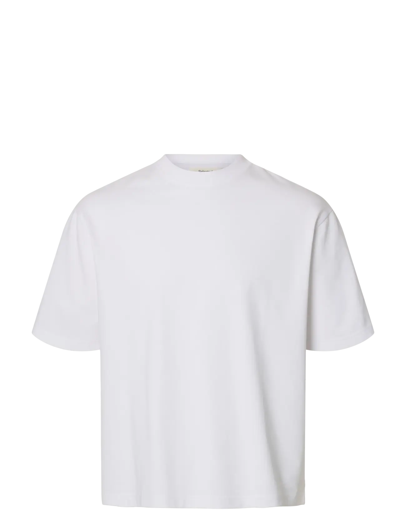 Selected SLMRELAXASPEN 2-PLY SS O-NECK NOOS - T-shirts - BRIGHT WHITE / white