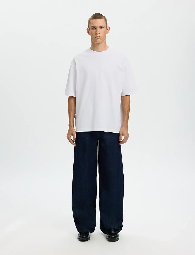 Selected - SLHRELAXASPEN 2-PLY SS O-NECK NOOS - kortärmade t-shirts - bright white - 3