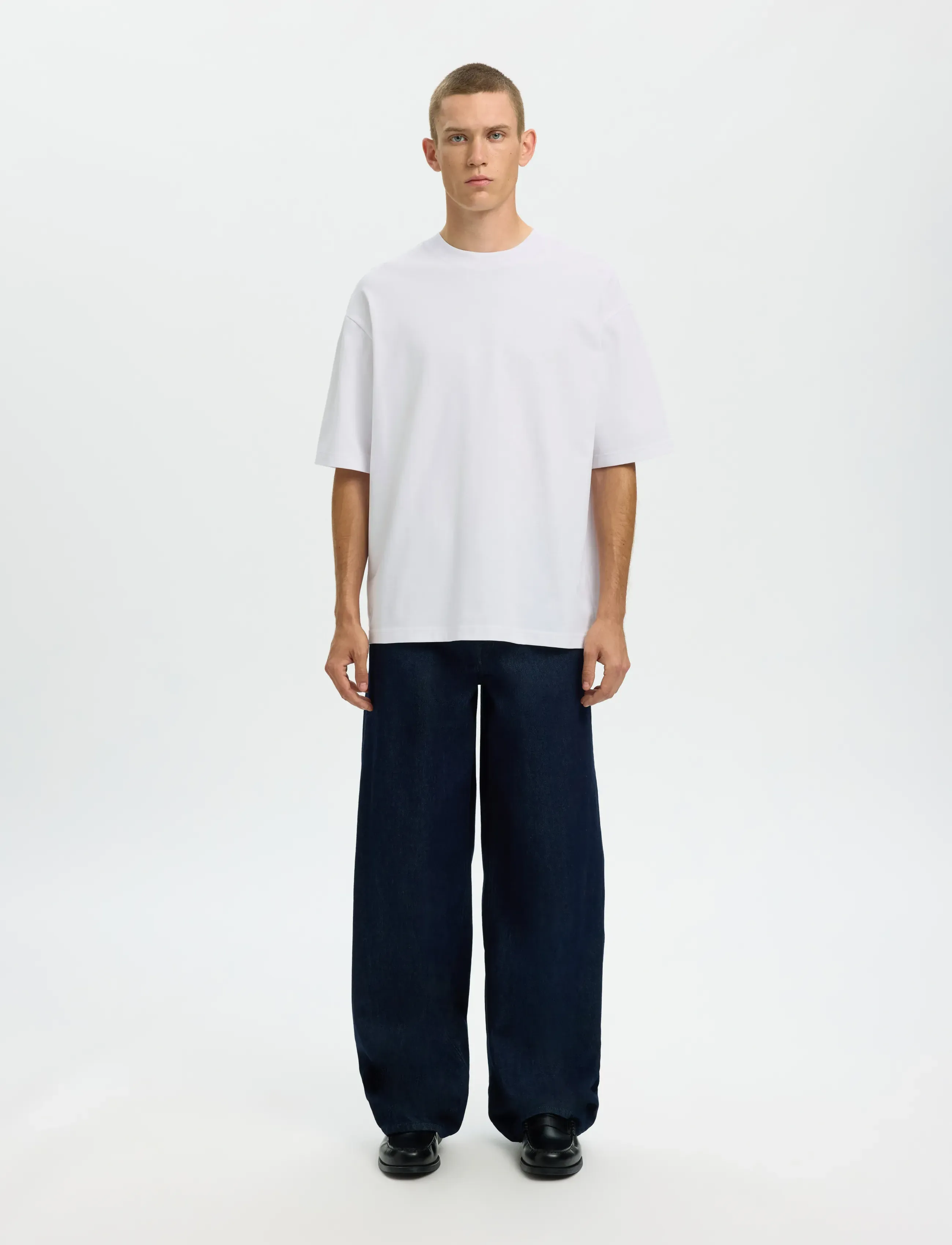 Selected - SLHRELAXASPEN 2-PLY SS O-NECK NOOS - kortærmede t-shirts - bright white - 3