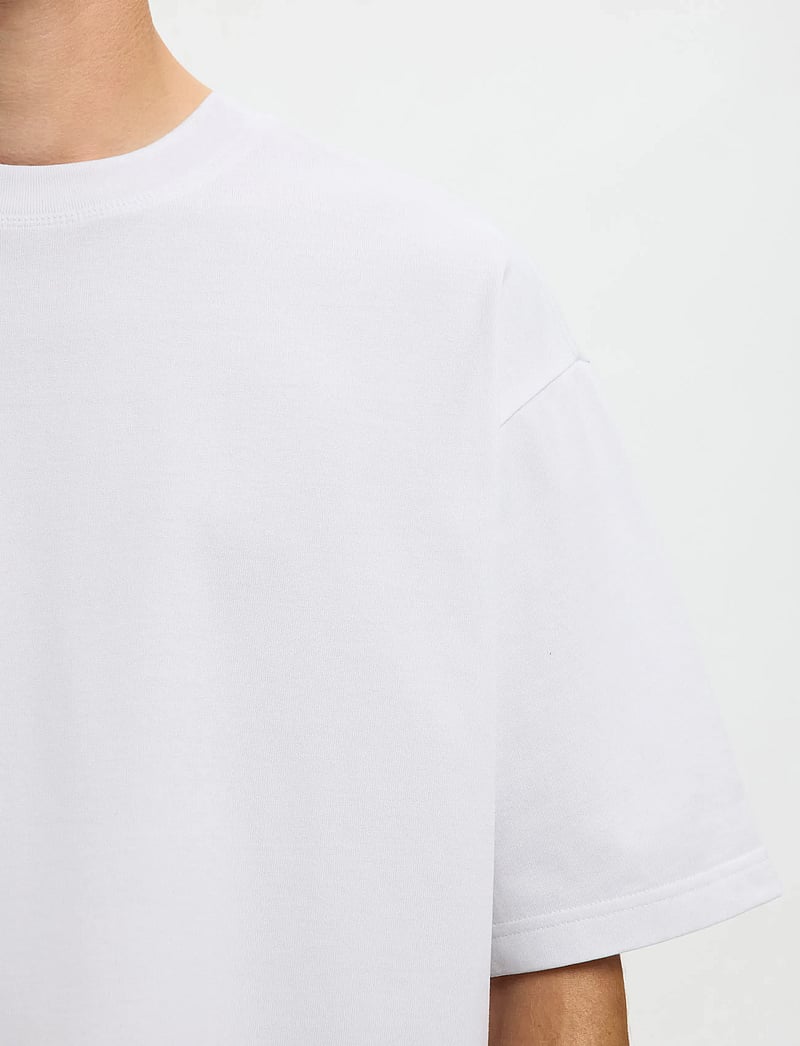 Selected - SLHRELAXASPEN 2-PLY SS O-NECK NOOS - kortärmade t-shirts - bright white - 5