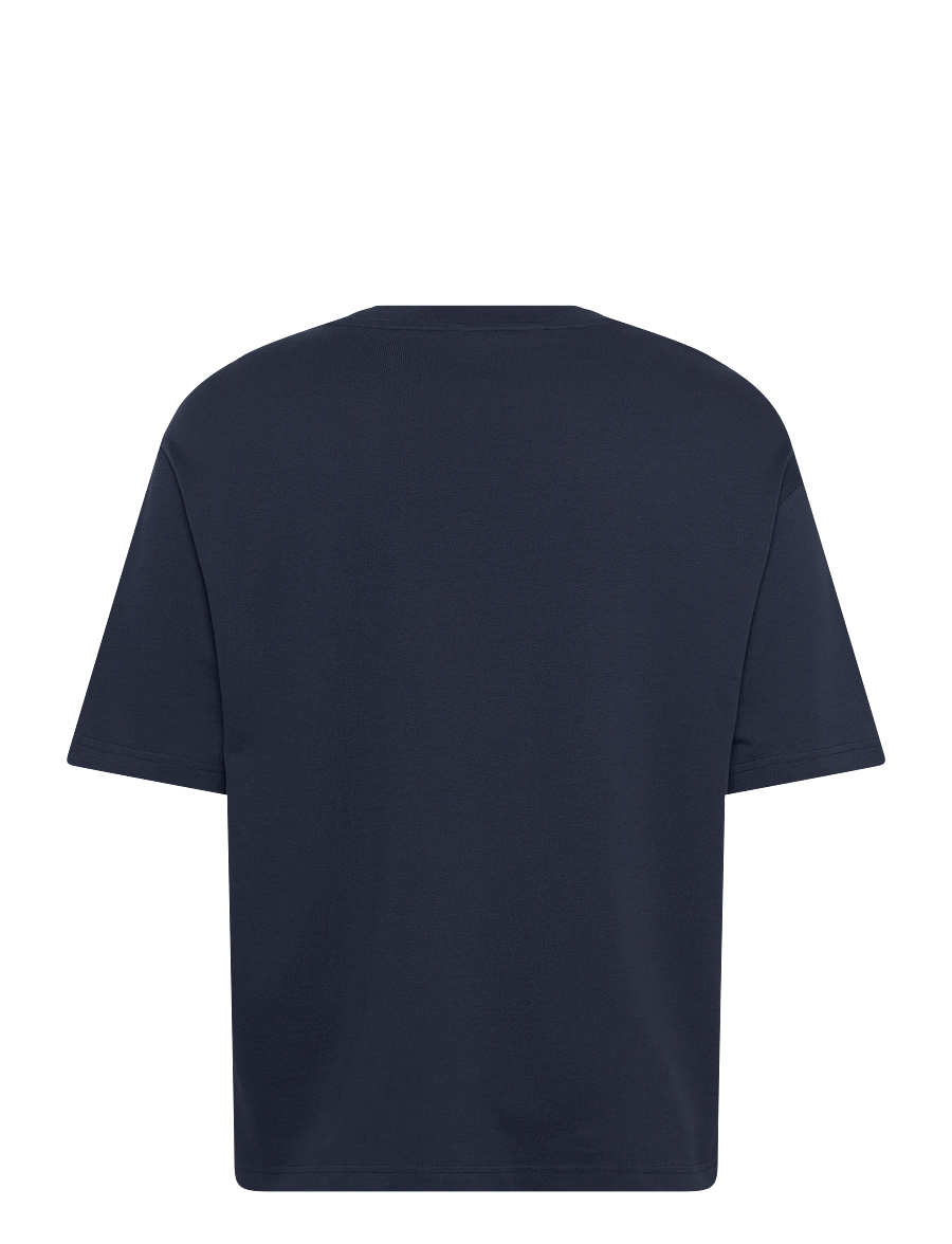 Selected - SLMRELAXASPEN 2-PLY SS O-NECK NOOS - kurzärmelige t-shirts - navy blazer - 1