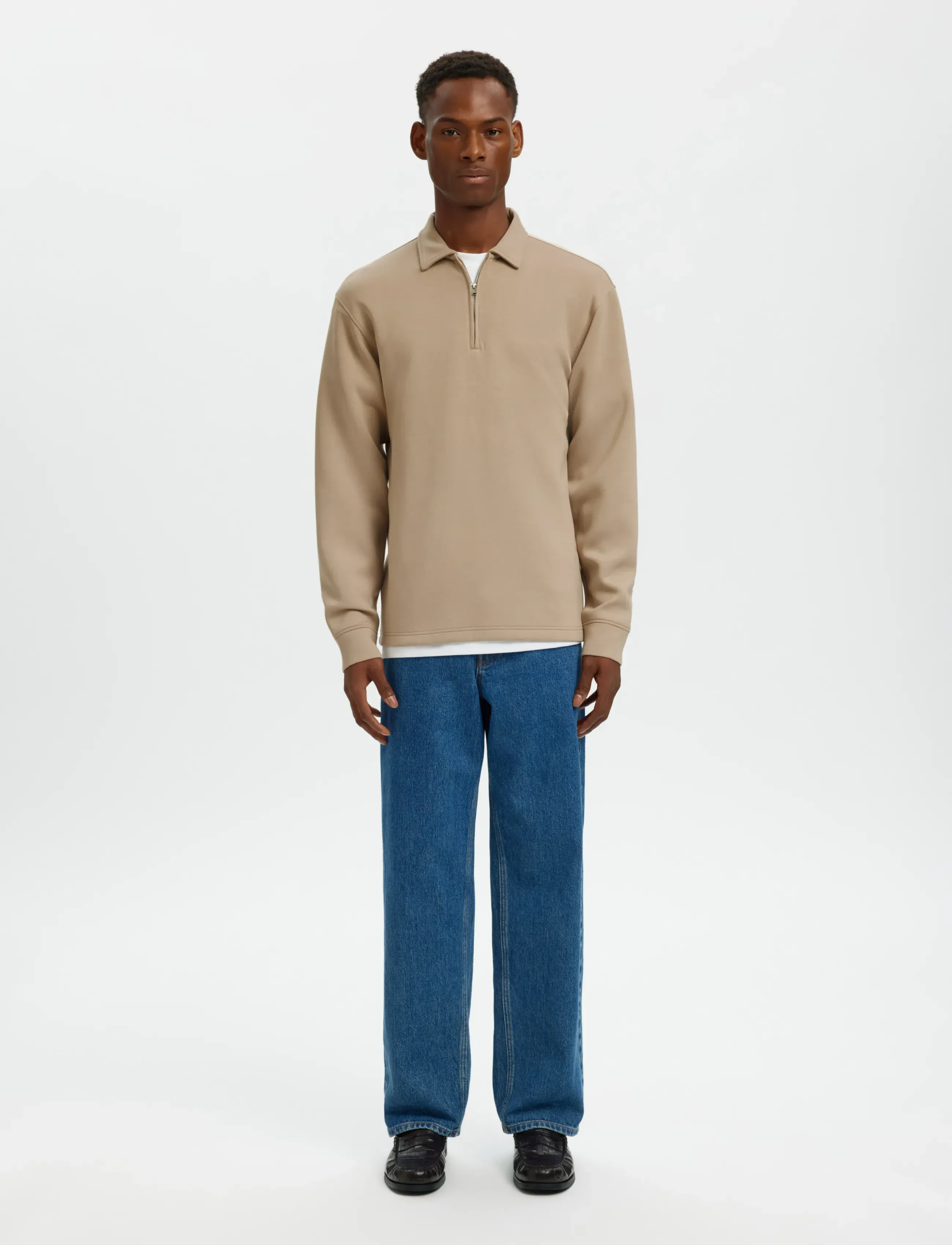 Selected - SLHEMANUEL SOFT POLO ZIP SWEAT NOOS - nach anlass kaufen - pure cashmere - 3