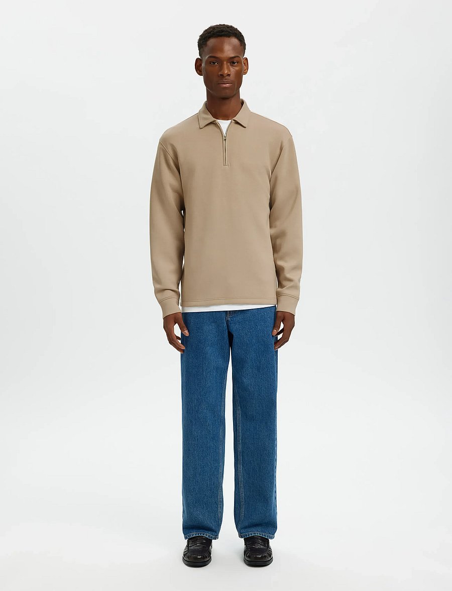 Selected - SLHEMANUEL SOFT POLO ZIP SWEAT NOOS - shop by occasion - pure cashmere - 3