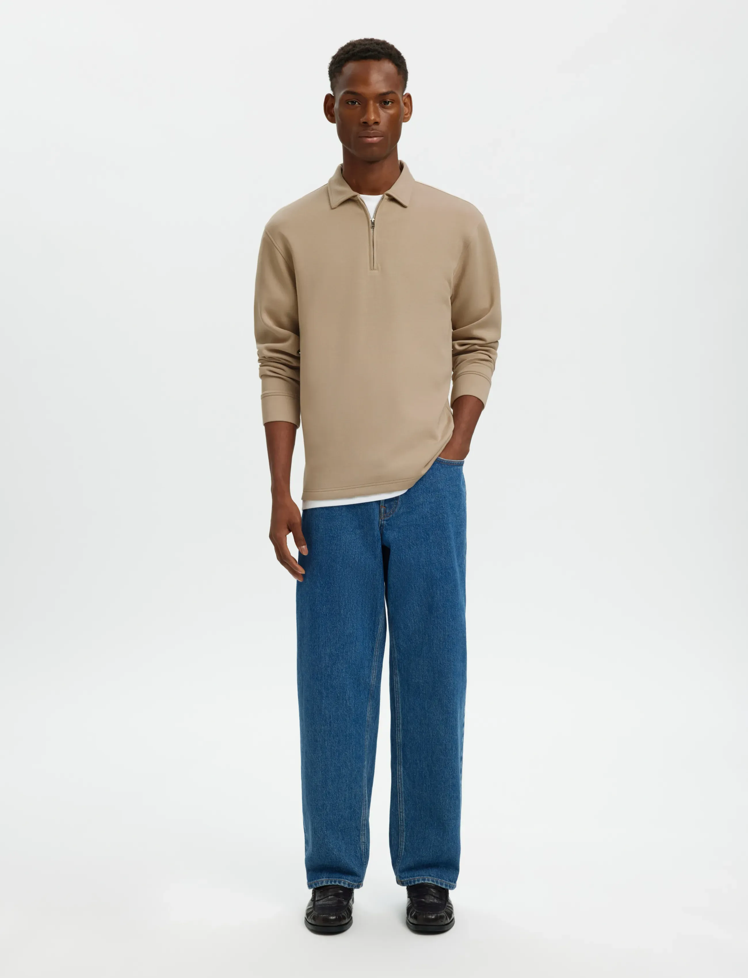 Selected - SLHEMANUEL SOFT POLO ZIP SWEAT NOOS - nach anlass kaufen - pure cashmere - 5