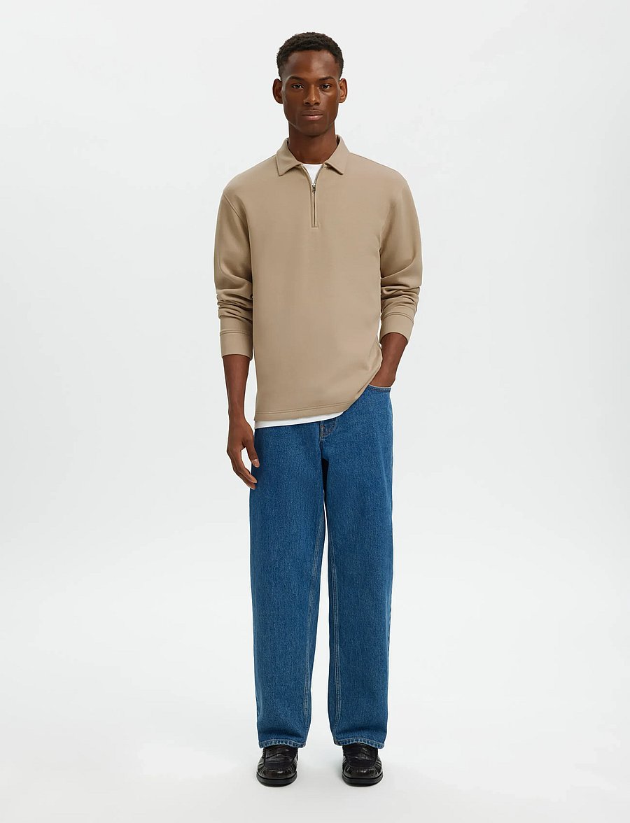 Selected - SLHEMANUEL SOFT POLO ZIP SWEAT NOOS - shop by occasion - pure cashmere - 5