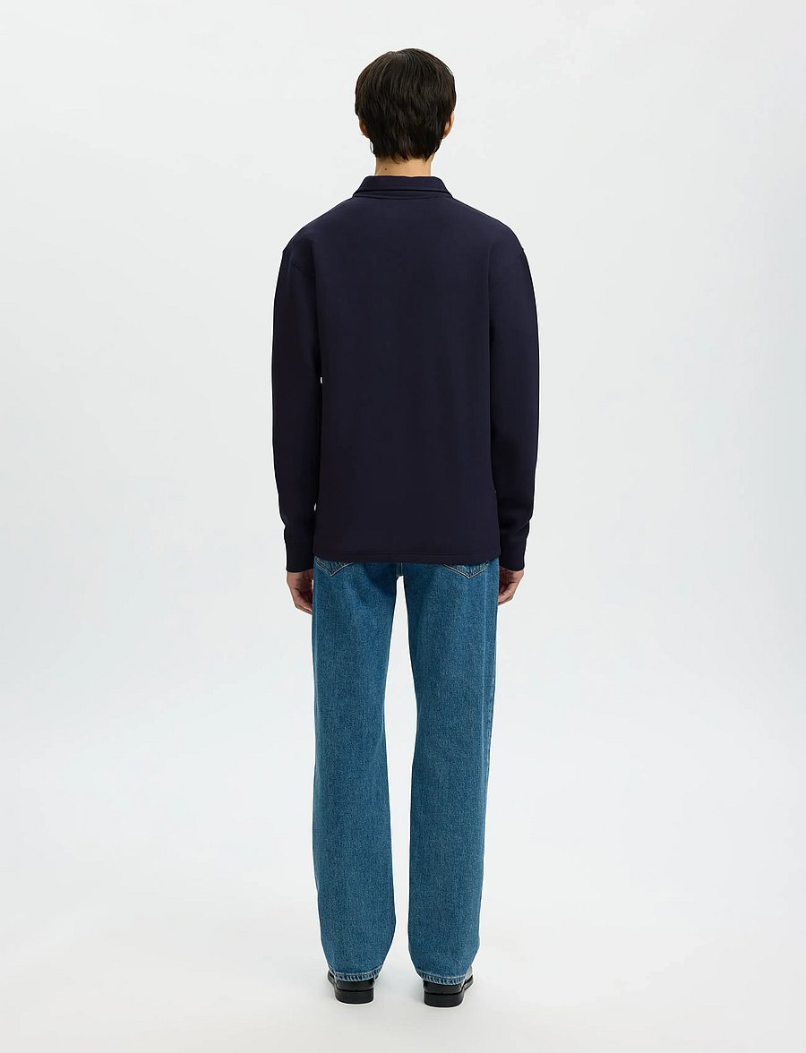 Selected - SLHEMANUEL SOFT POLO ZIP SWEAT NOOS - dressipluusid - sky captain - 2